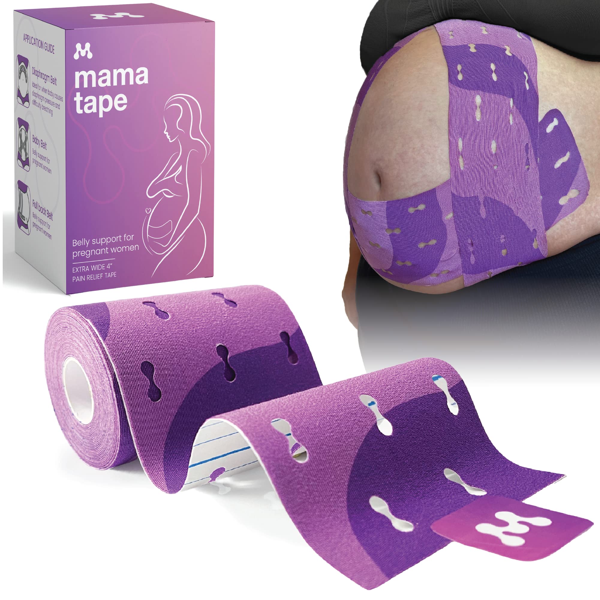  Customer reviews: Pregnancy Spider Tape, Full Belly Support, Relieves Stomach Tension, Kinesiology Tape, Drug and Latex Free, Reduce  Pain & Correct Posture
