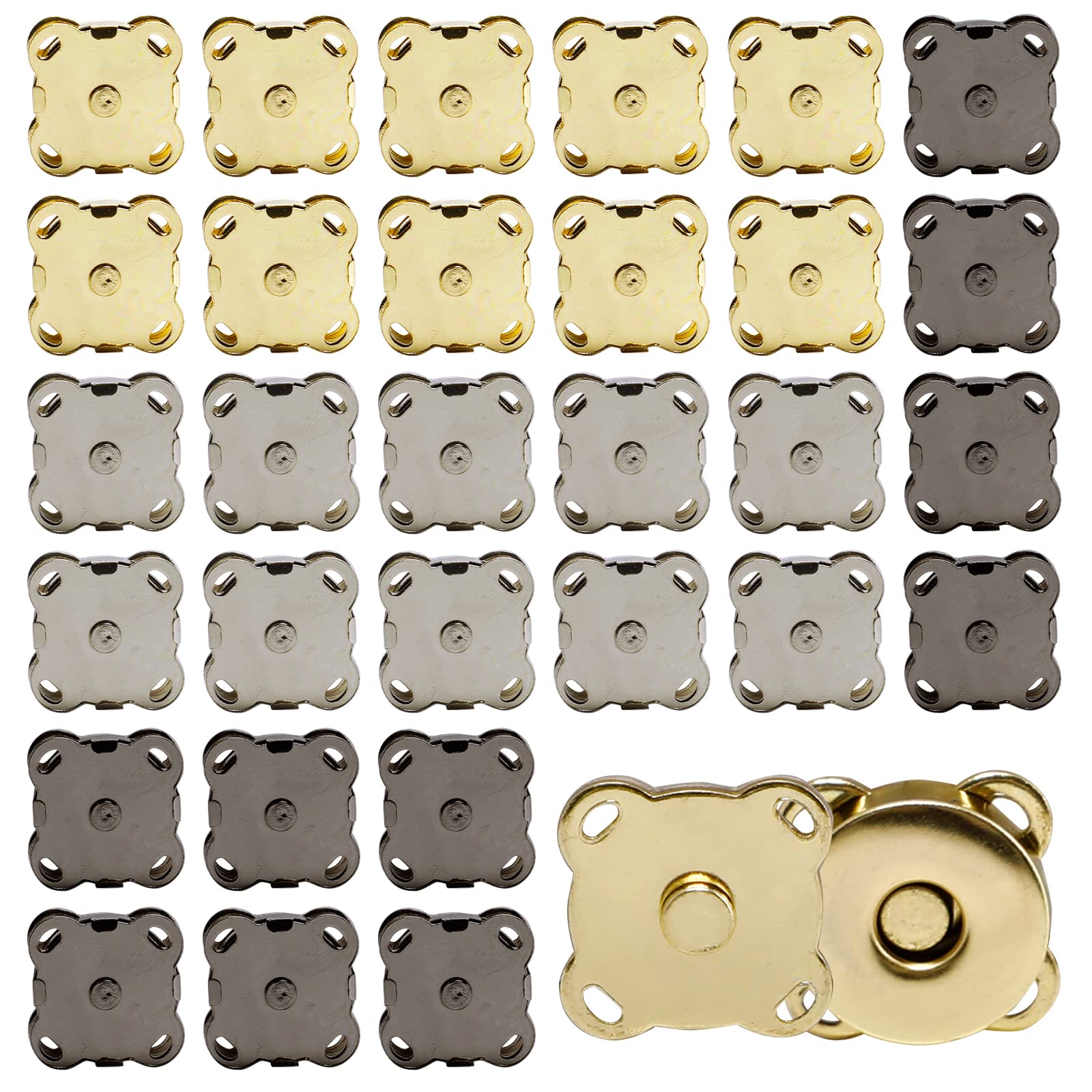 50 Sets Magnetic Purse Snap Clasps Button /Great for Closure Purse Handbag Clothes Sewing Craft Silver