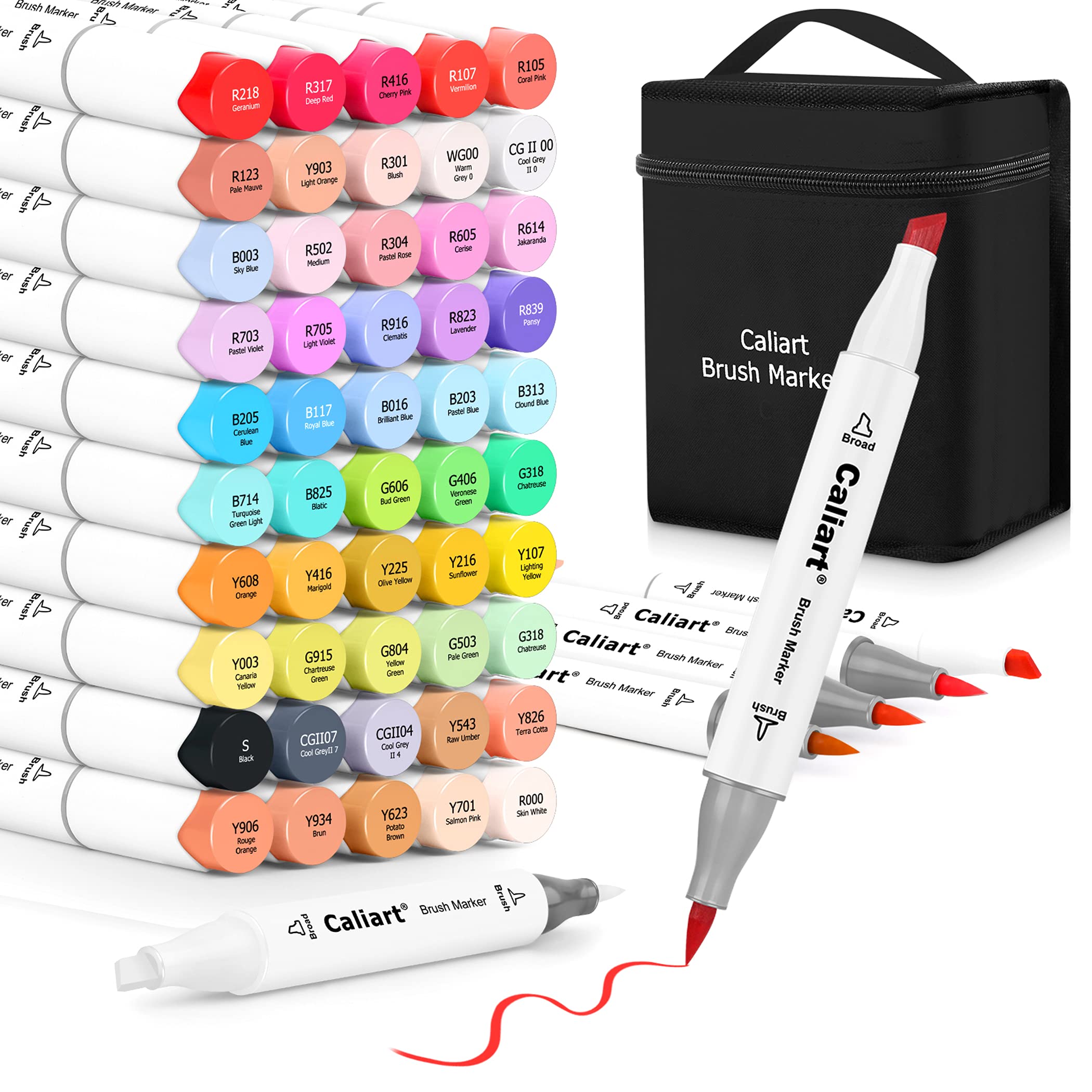 Art Markers Dual Brush Pens for Coloring, 60 Artist Colored  Marker Set, Fine and Brush Tip Pen Art Supplier for Kids Adult Coloring  Books, Bullet Journaling, Drawing : Arts, Crafts