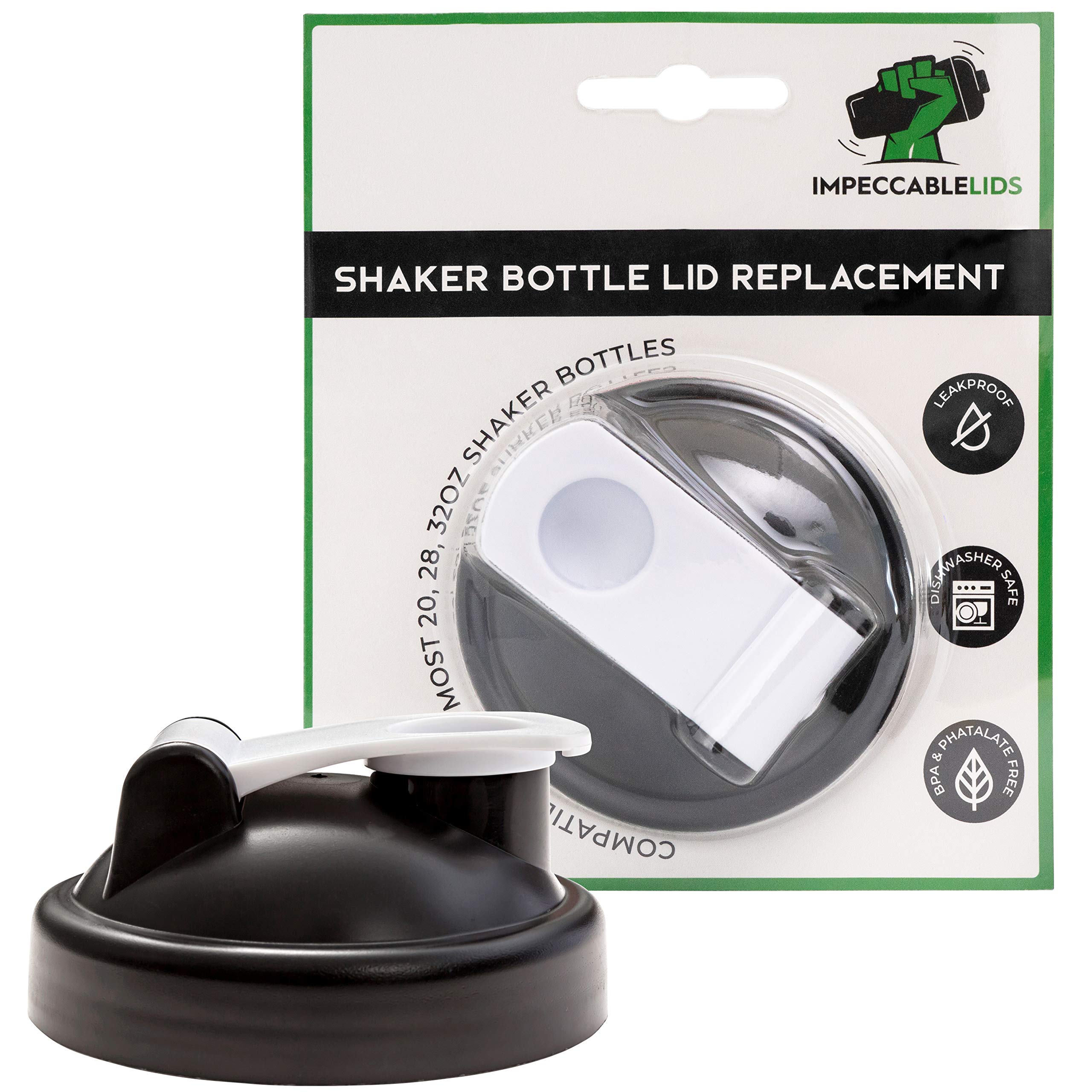 Shaker Bottle Replacement Lid Cap Top - Upgraded 2021 Version - Premium  Leak Proof Design & Compatible with Both Rounded & Flat Base Shaker Bottles