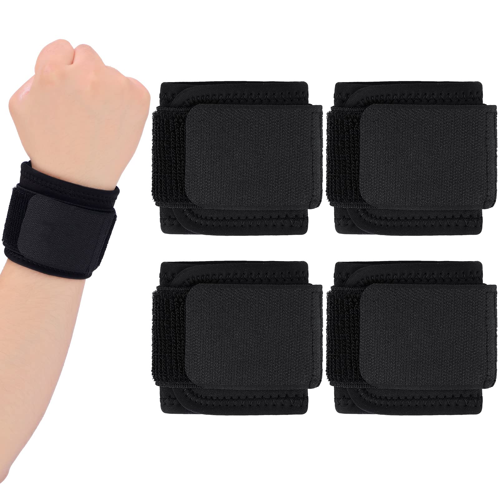 4 Pieces Wrist Wrap Adjustable Wrist Brace Splint Support Wrist Strap  Carpal Tunnel Wrist Brace Right and Left Hands Wrist Guard for Men and  Women Sports Weightlifting 16.5 x 3.1 Inches