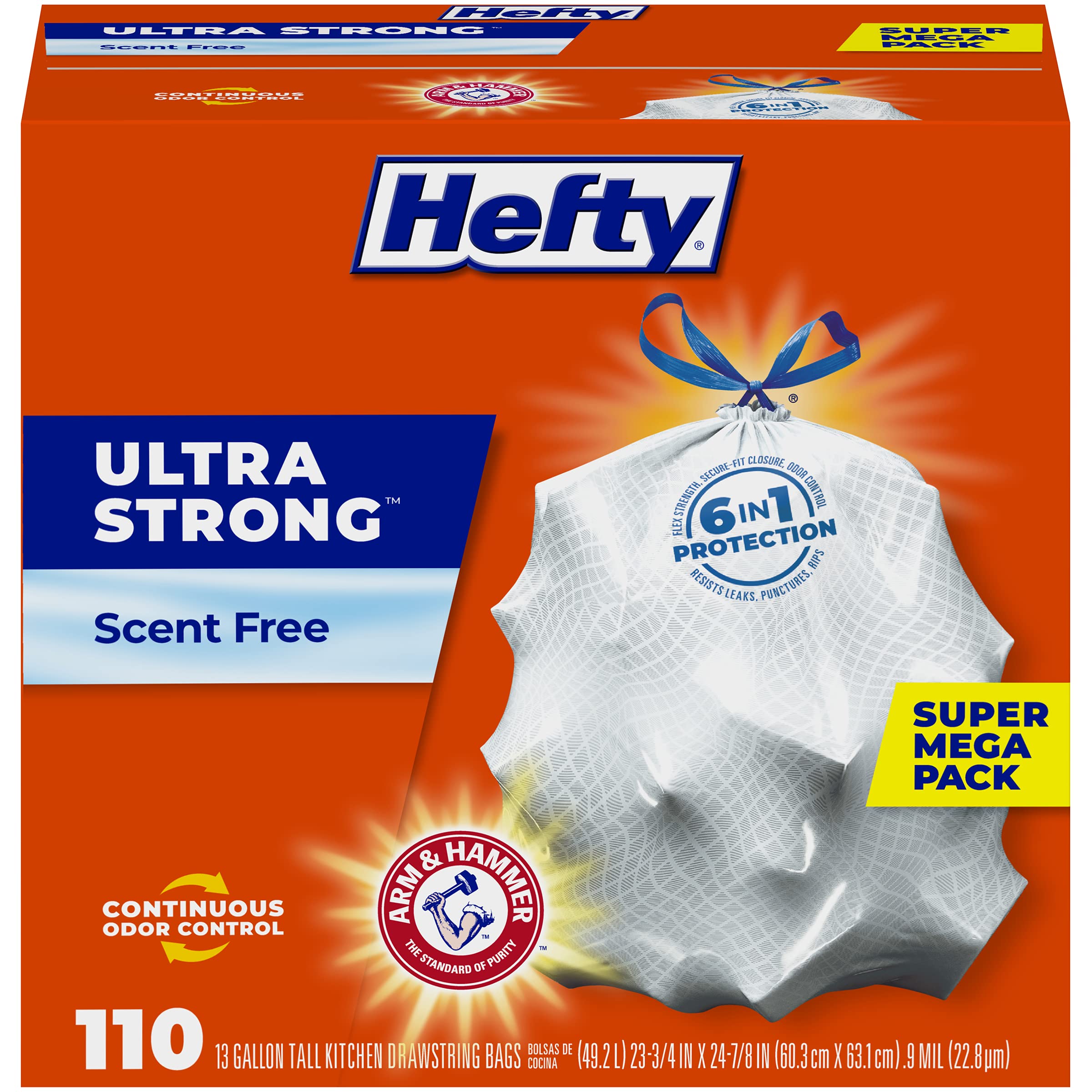 Hefty Ultra Strong Draw String 33 Gal. Trash Bags (50-Count