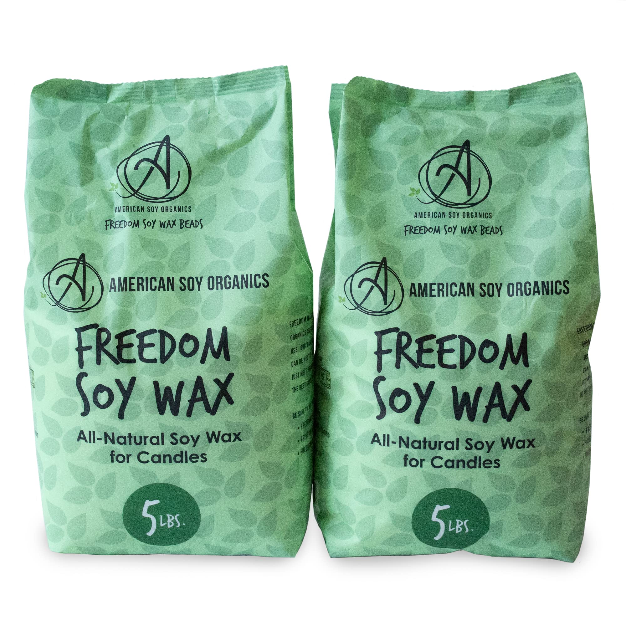 American Soy Organics- 10 lb of Freedom Soy Wax Beads for Candle Making  Microwavable Soy Wax Beads Premium Soy Candle Making Supplies 10lb
