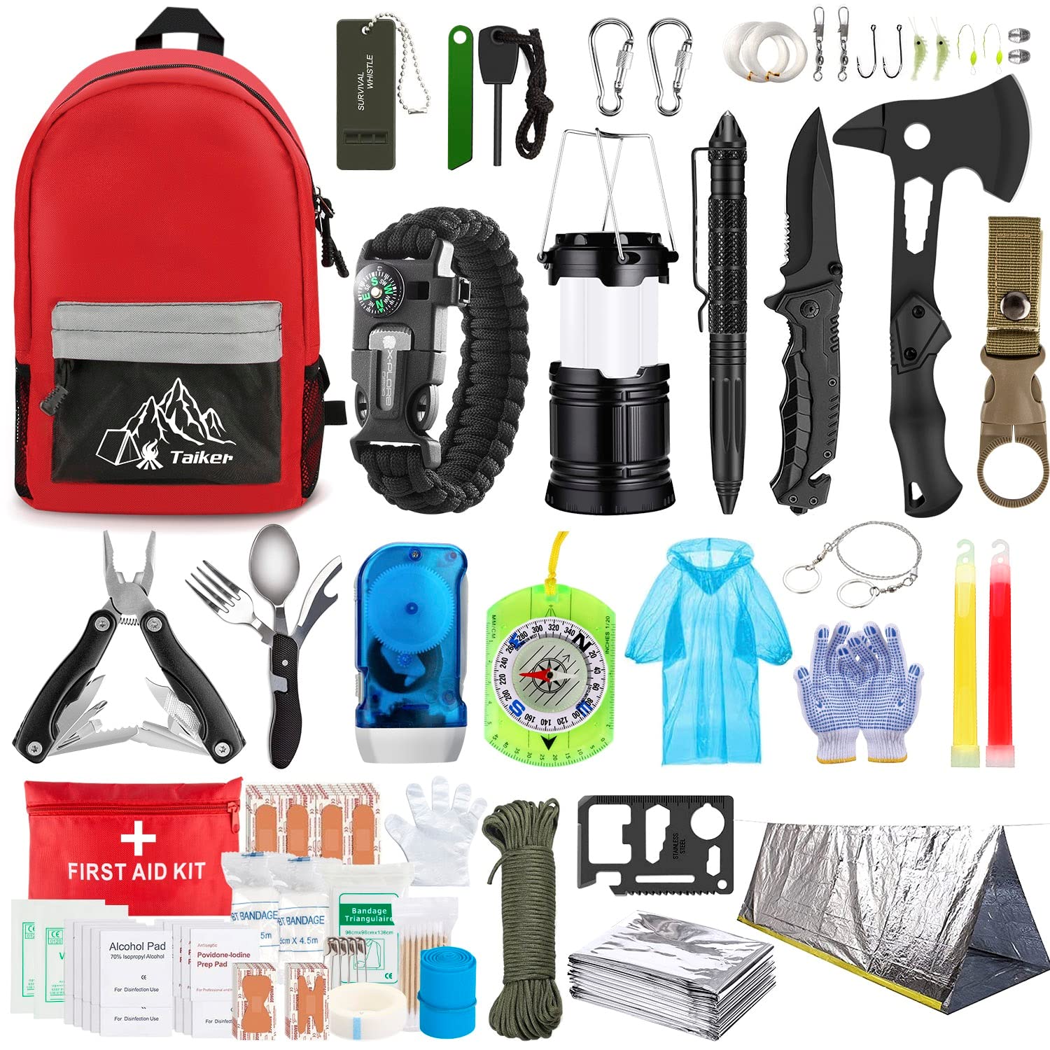 Survival tool kit 14 in 1, Survival Gear and Equipment, Camping Accessories