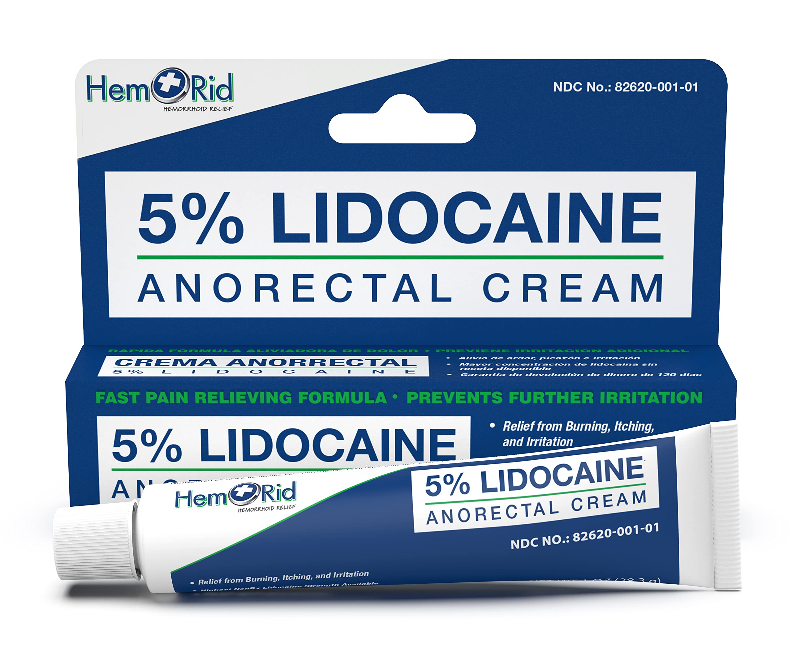  Lidocaine 5% Hemorrhoid Treatment by RectaSmoothe, Maximum  Strength Numbing Cream, Fast Pain Relief for Anorectal Disorders