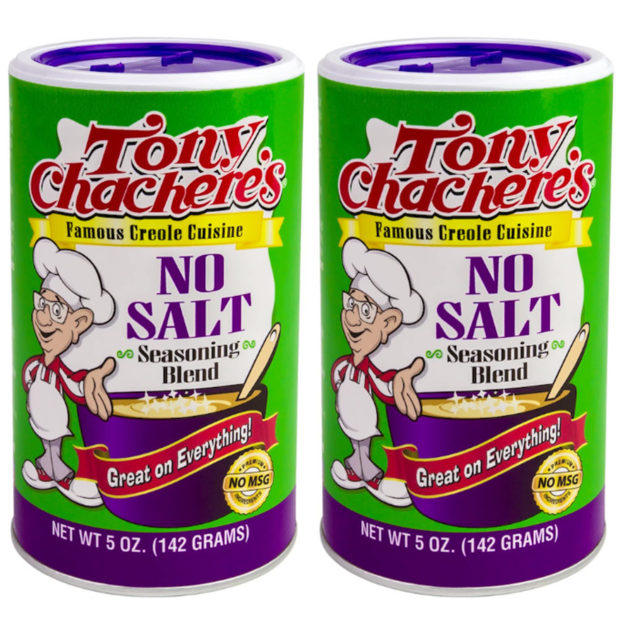 Tony Chachere's Seasoning 5 Ounce Canisters (No Salt) 2 Pack - Skip The  Sodium and Not Taste