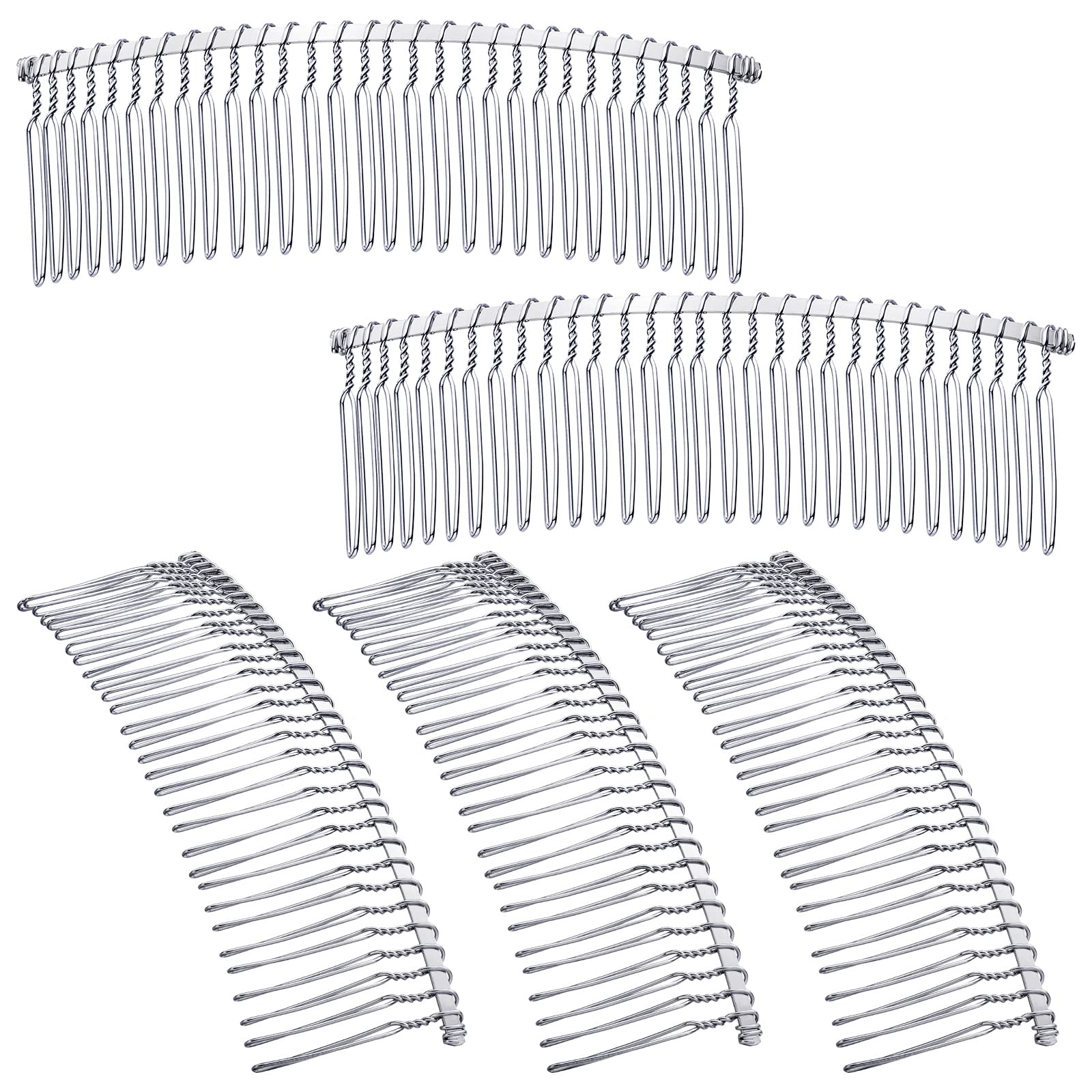 5 Pieces Hair Combs for Women Accessories Metal Bridal Hair Comb 20 Teeth  Wedding Veil Comb Decorative for Women Girls Fine Hair(White K) 