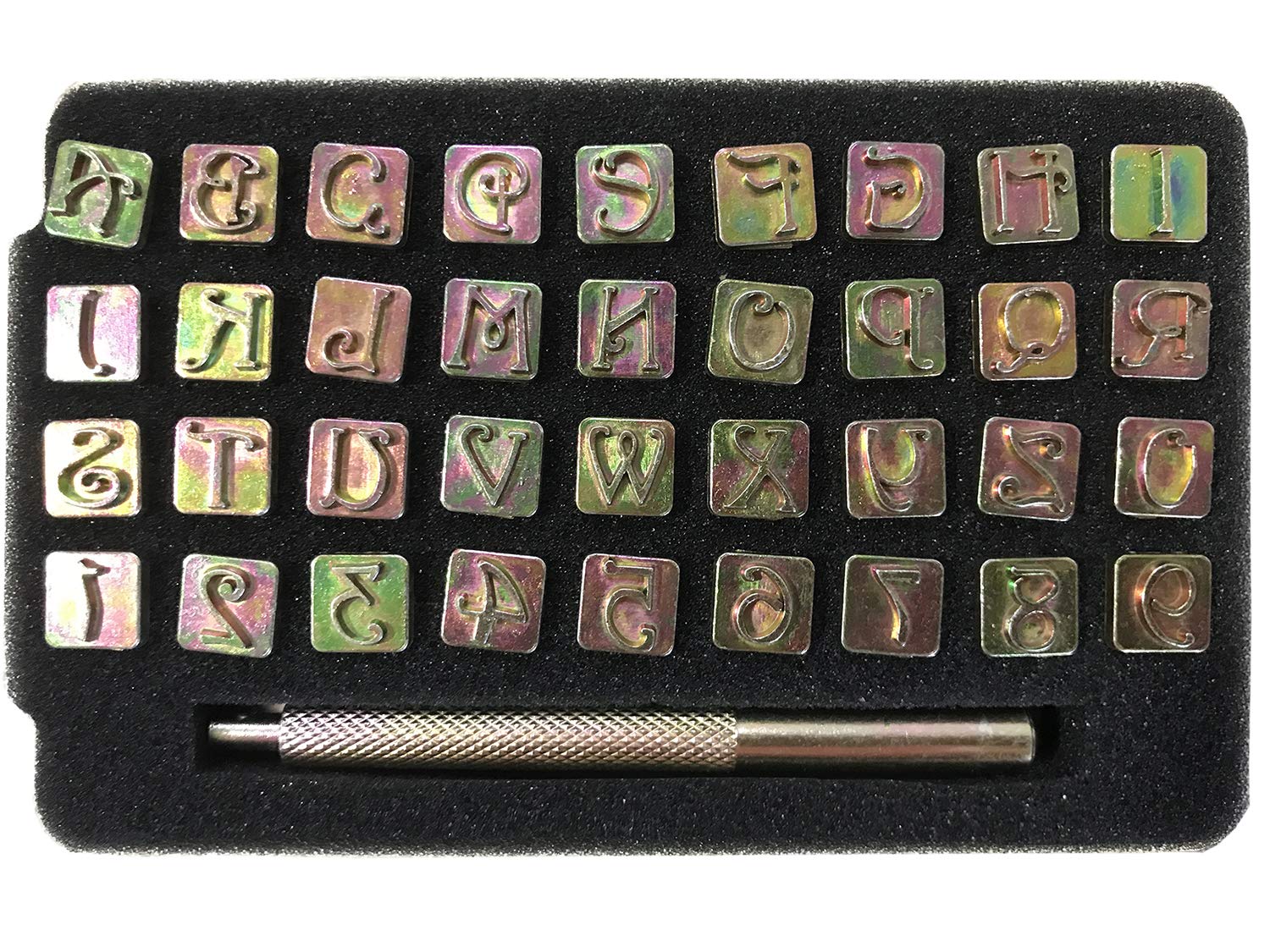 OwnMy Capital Letters Stamp Set 1/2 / 13mm Alphabet Stamp Tools Set Leather Craft Stamping Tools Leather Art Craft Tool (13mm - 27pcs)