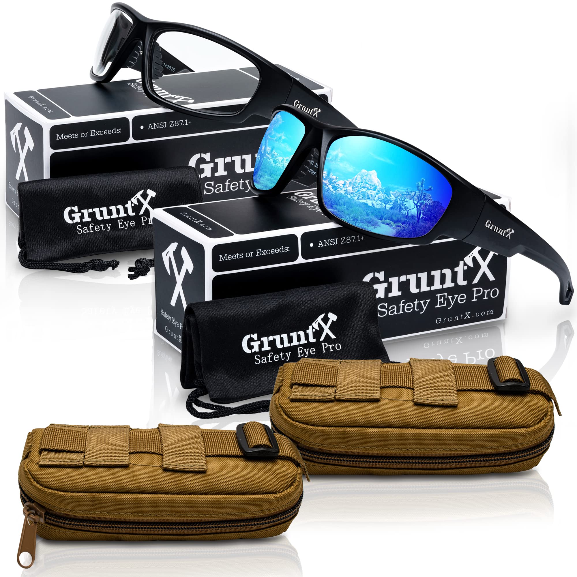 GruntX Ballistic Shooting Safety Glasses & Sunglasses for Men