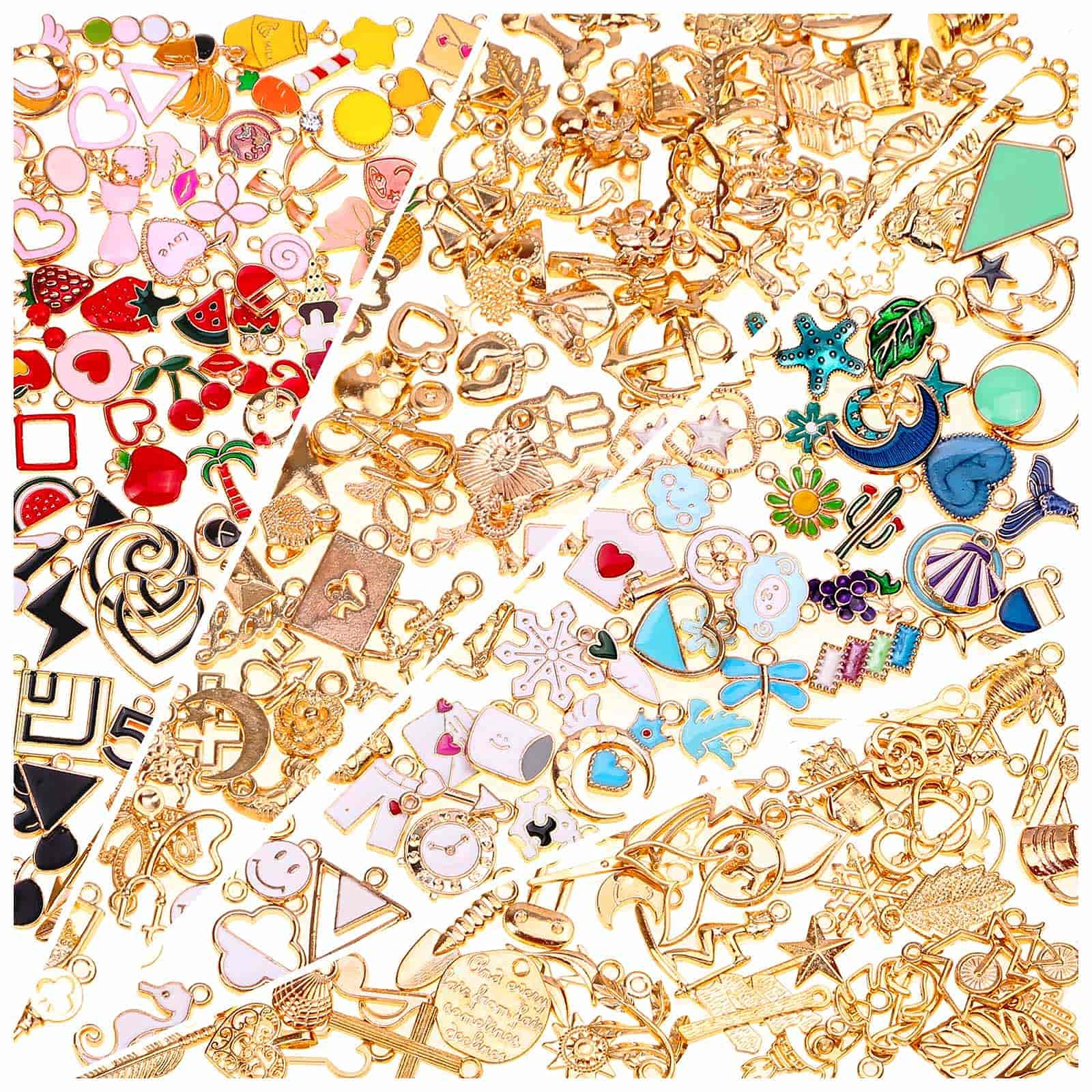 Mixed KC Gold Color Alloy Enamel Charms DIY Jewelry Making For bracelet  Necklace