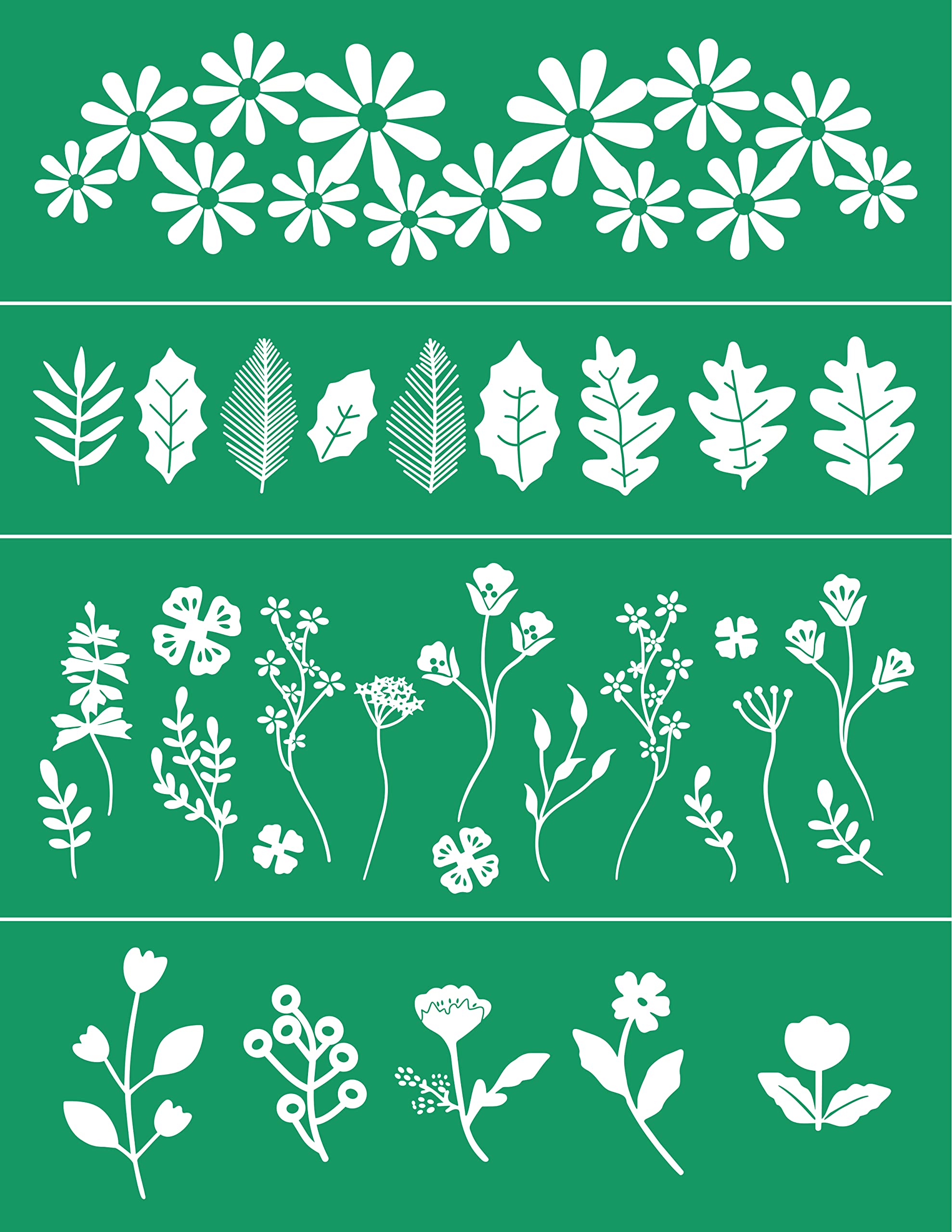 DGAGA Spring Flower Silk Screen Stencils Self Adhesive Leaf Screen