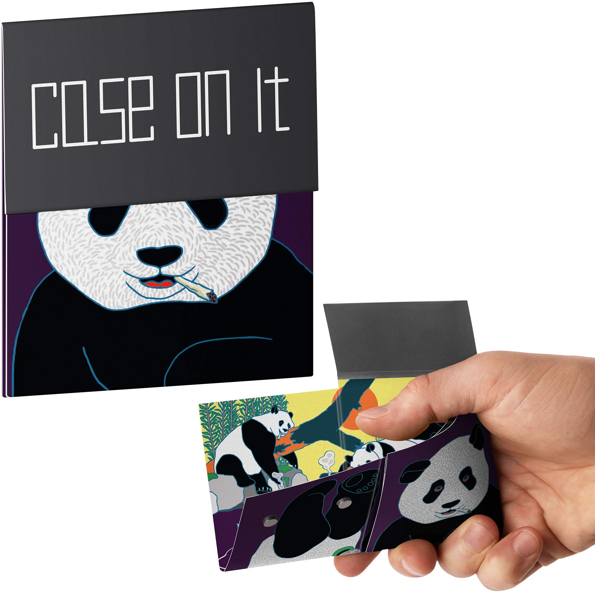 CASE ON IT Folding Rolling Tray. Small, Smell Proof, Easy to Carry with  Crazy Designs (Panda