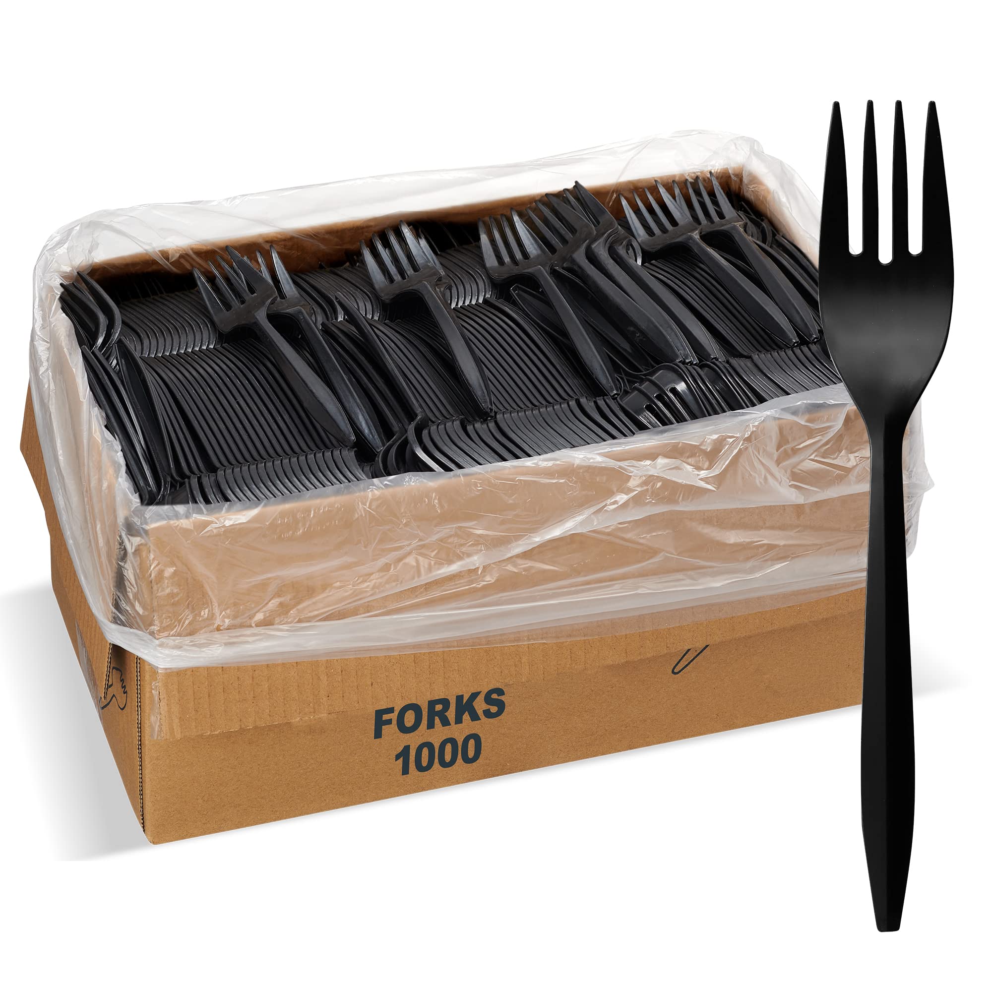 Plastic Forks - Black Plastic Disposable Fork