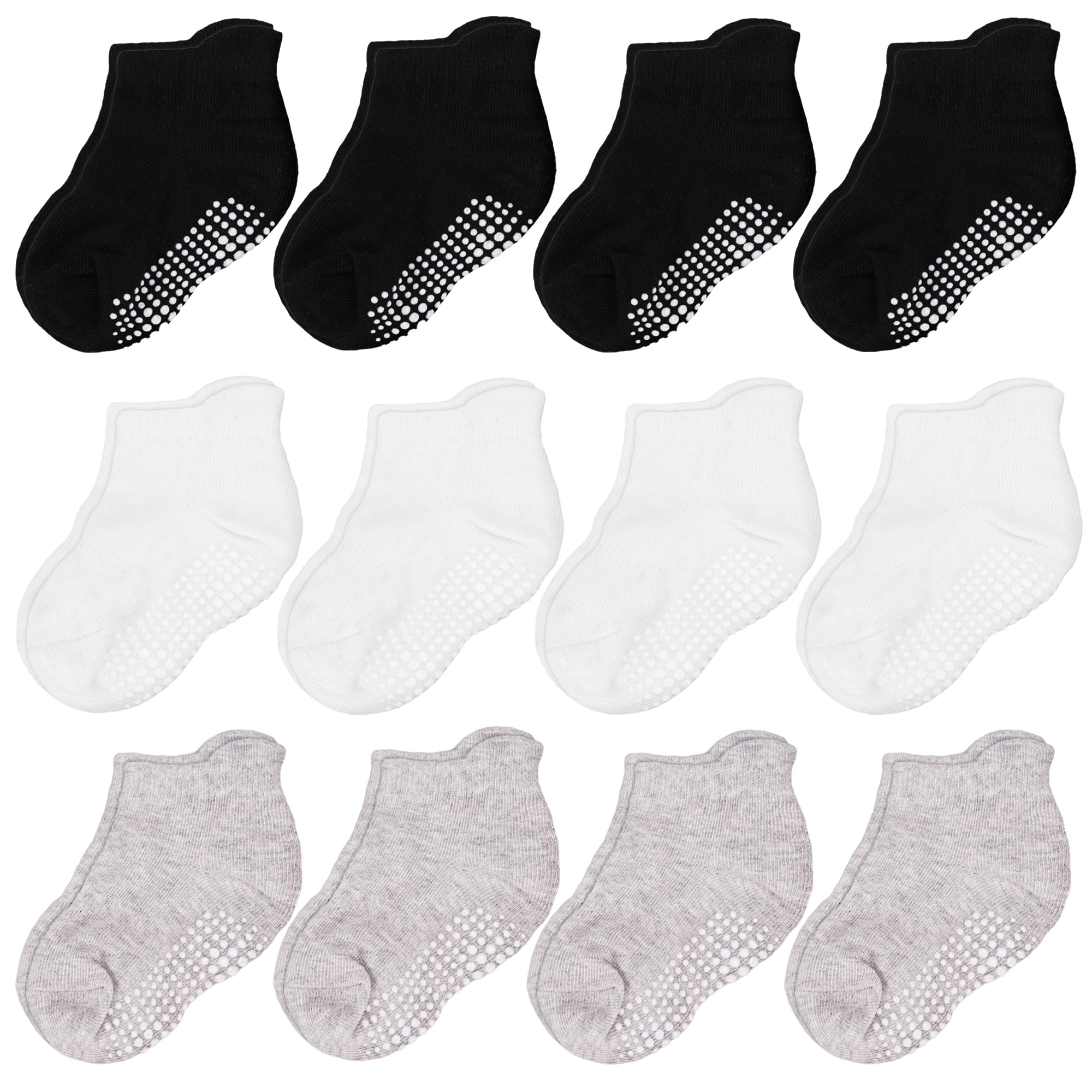 12 Pairs Anti-slip Socks Toddler Socks, Baby Socks Unisex 12-36 Months