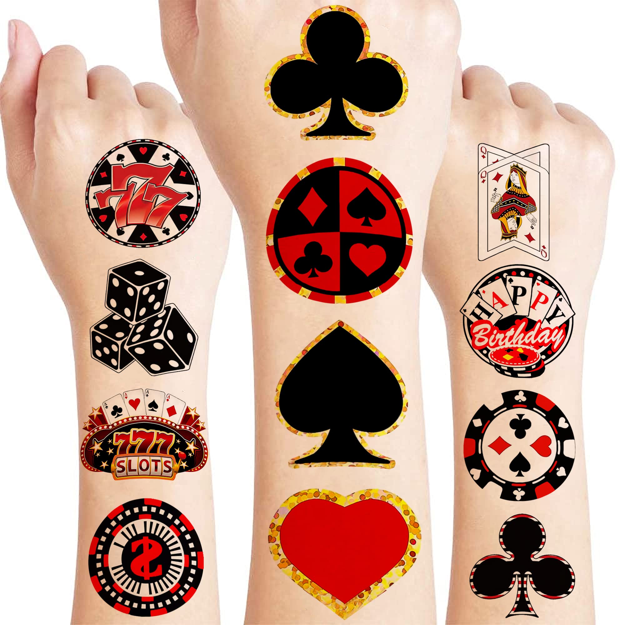 Casino Las Vegas Cards Collections (Playing Cards Temporary Tattoos) :  Amazon.ca: Beauty & Personal Care