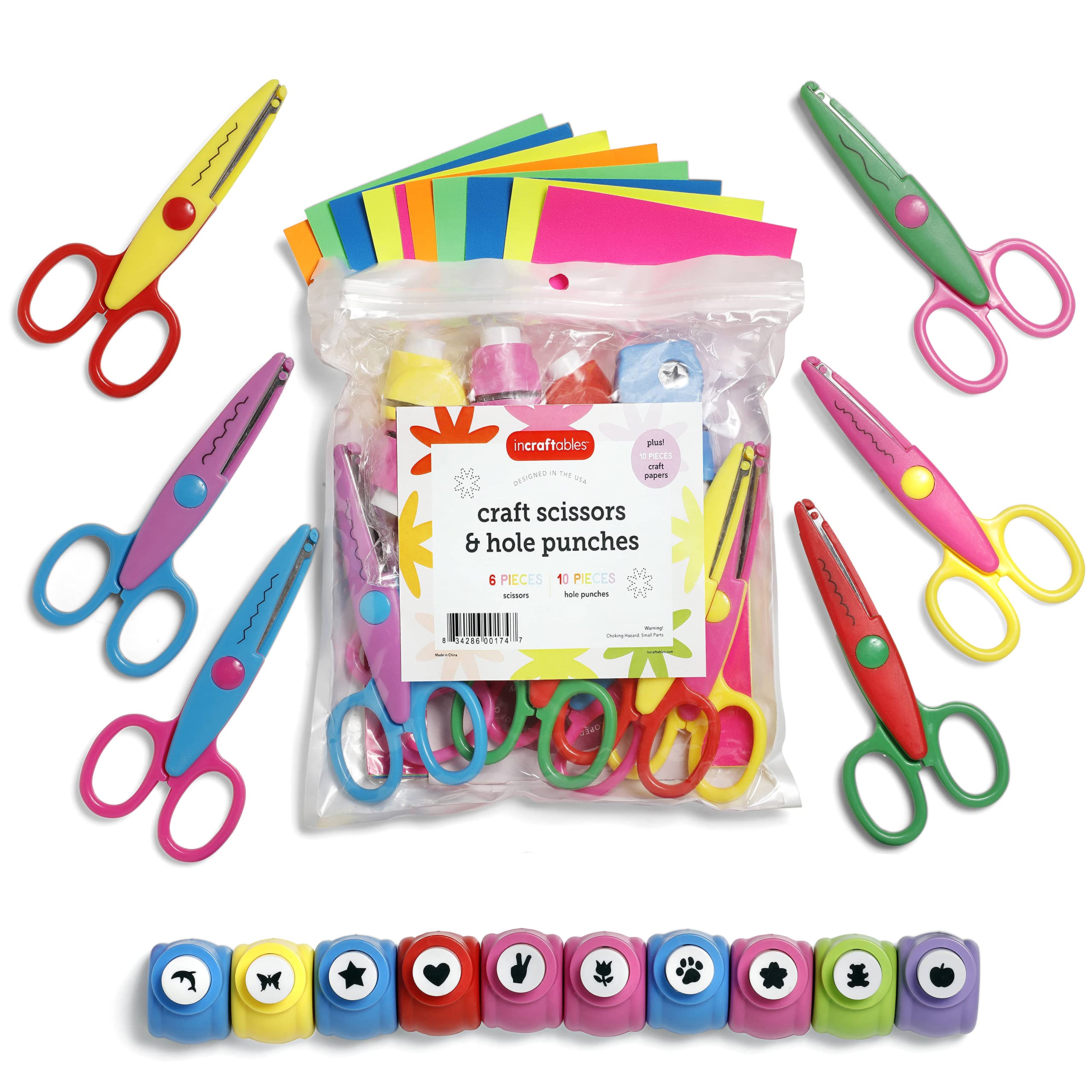10 Pack Punch Craft Set, Colorful Crafts Hole Punch India