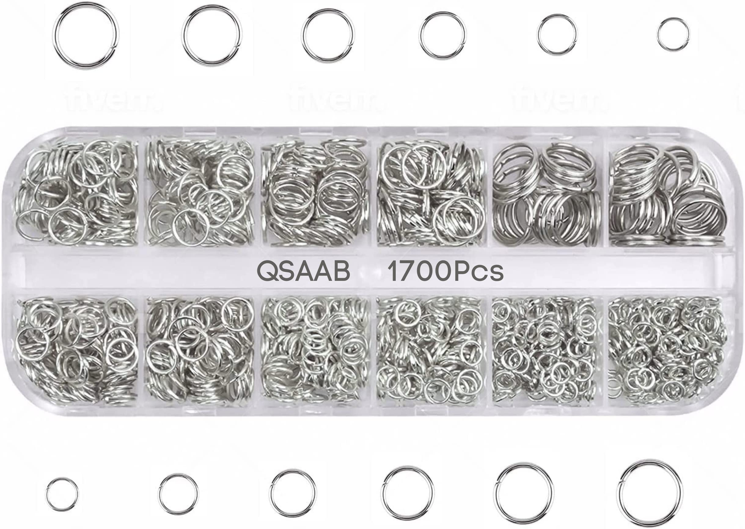 TOAOB 1000pcs Jump Rings for Jewelry Making Stainless Steel Open Jump Rings  Connectors for DIY Crafts Necklaces Bracelets Keychains 4mm 5mm 6mm 7mm