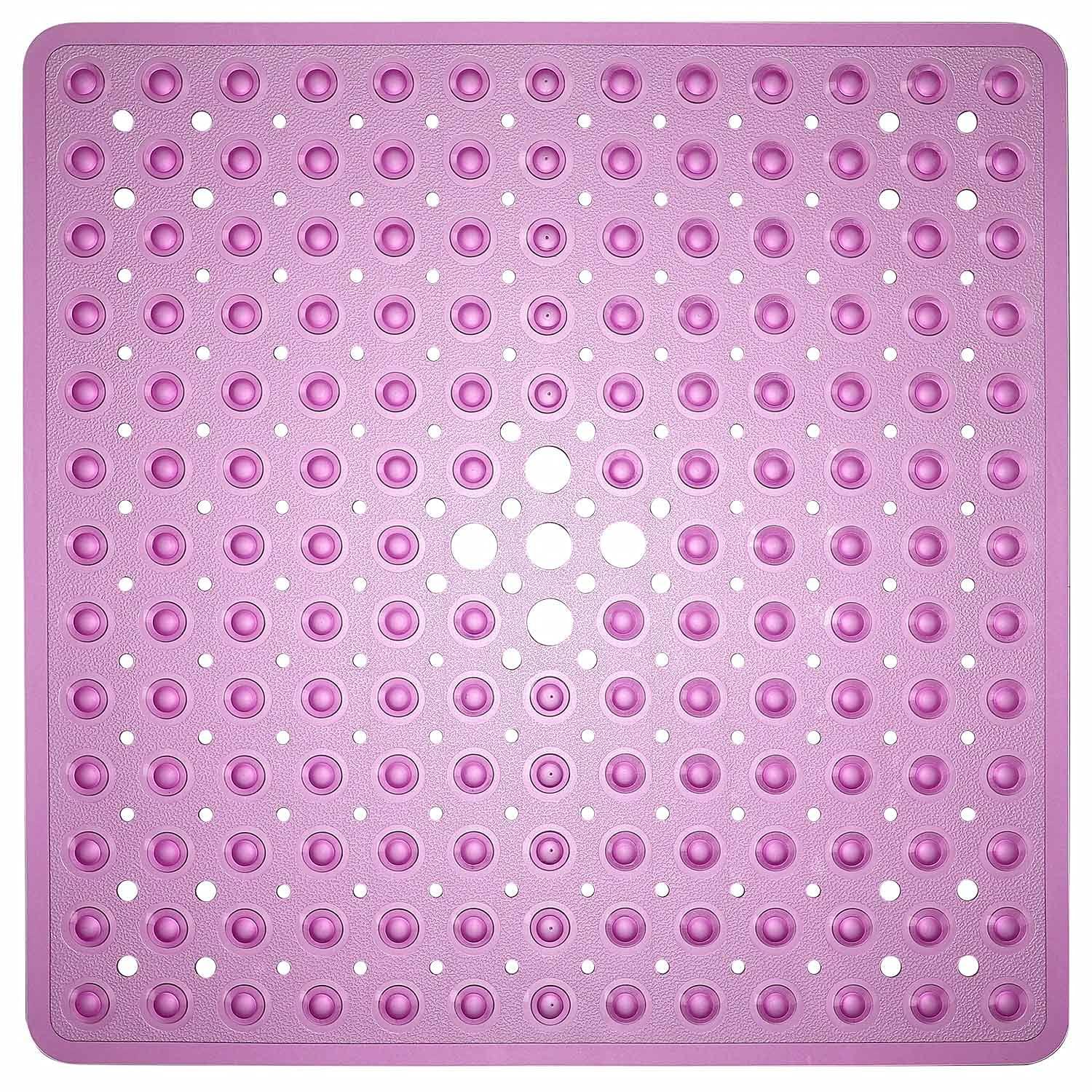 21 x 21 in Pebble Non-slip Bathtub Mat Shower Mat with Drain Holes Suction  Cups