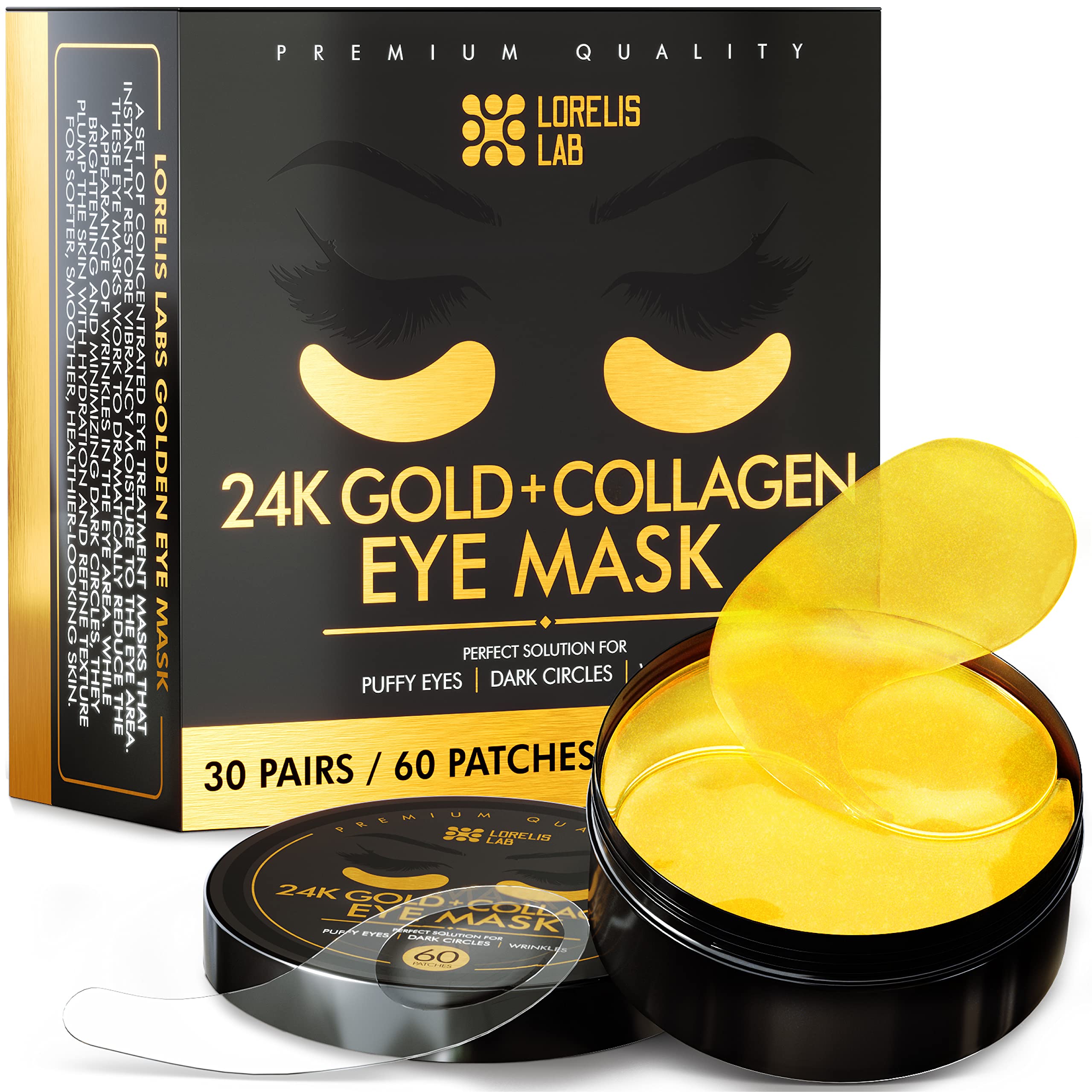 Under Eye Patches 24k Gold Under Eye Mask For Puffy Eyes Dark Circles Eye Bags Puffiness 0994