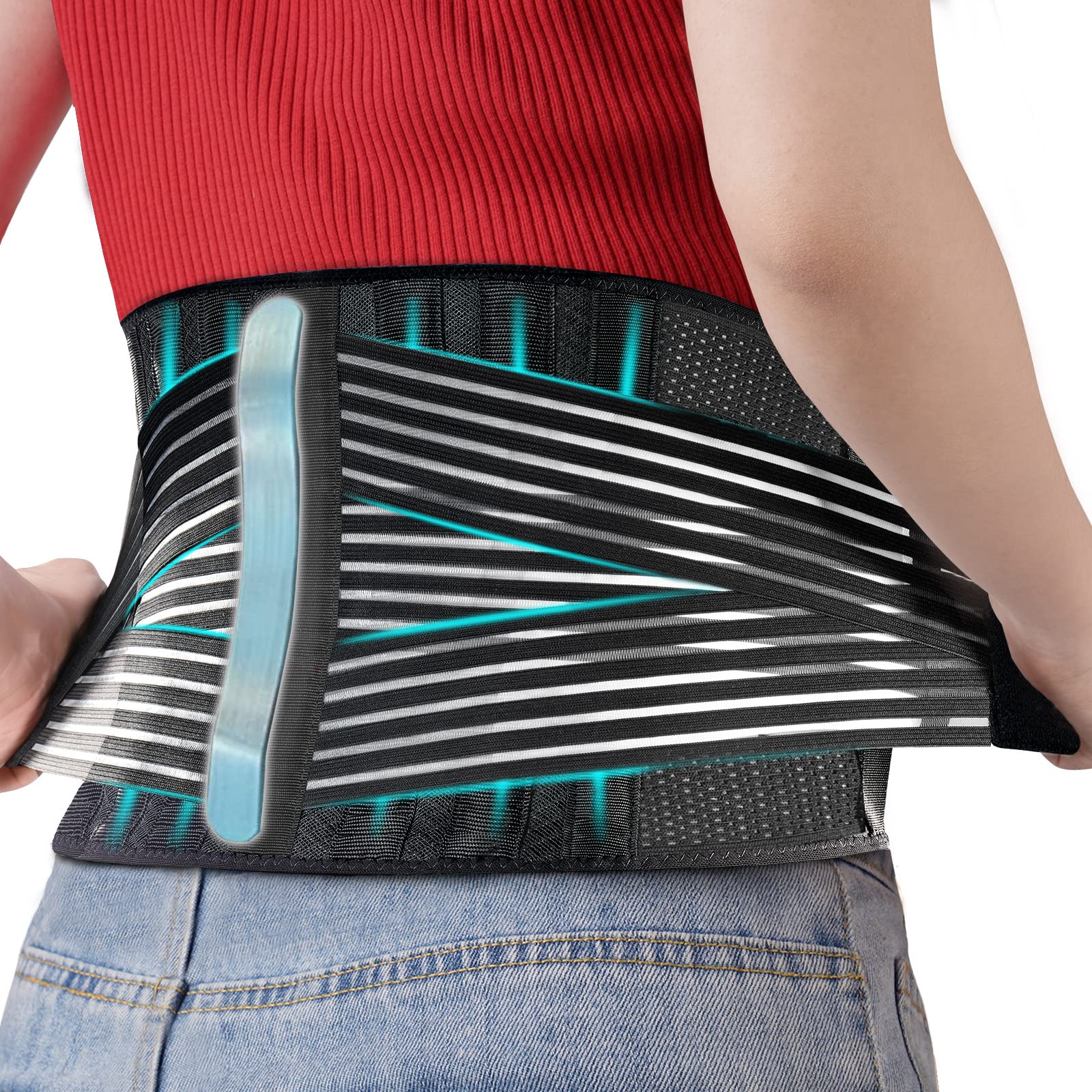 FEATOL Back Brace for Lower Back Pain, Back Support Belt for Women