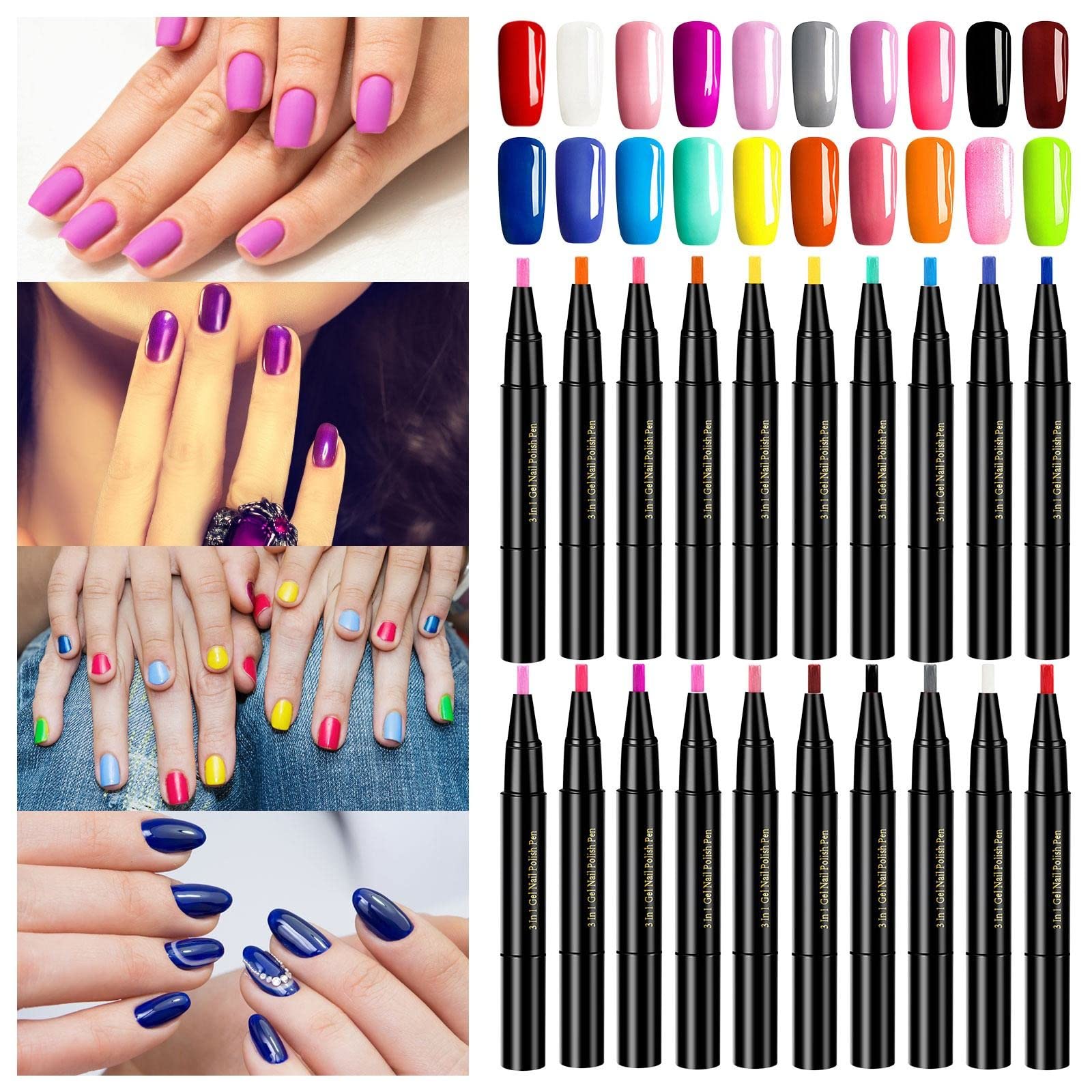 16 Colors Gel Nail Polish Pen Lazy Pen Multi-color Optional UV Nail Art Gel  Lacquer Gel Paint Waterproof Quick-drying7003-2 