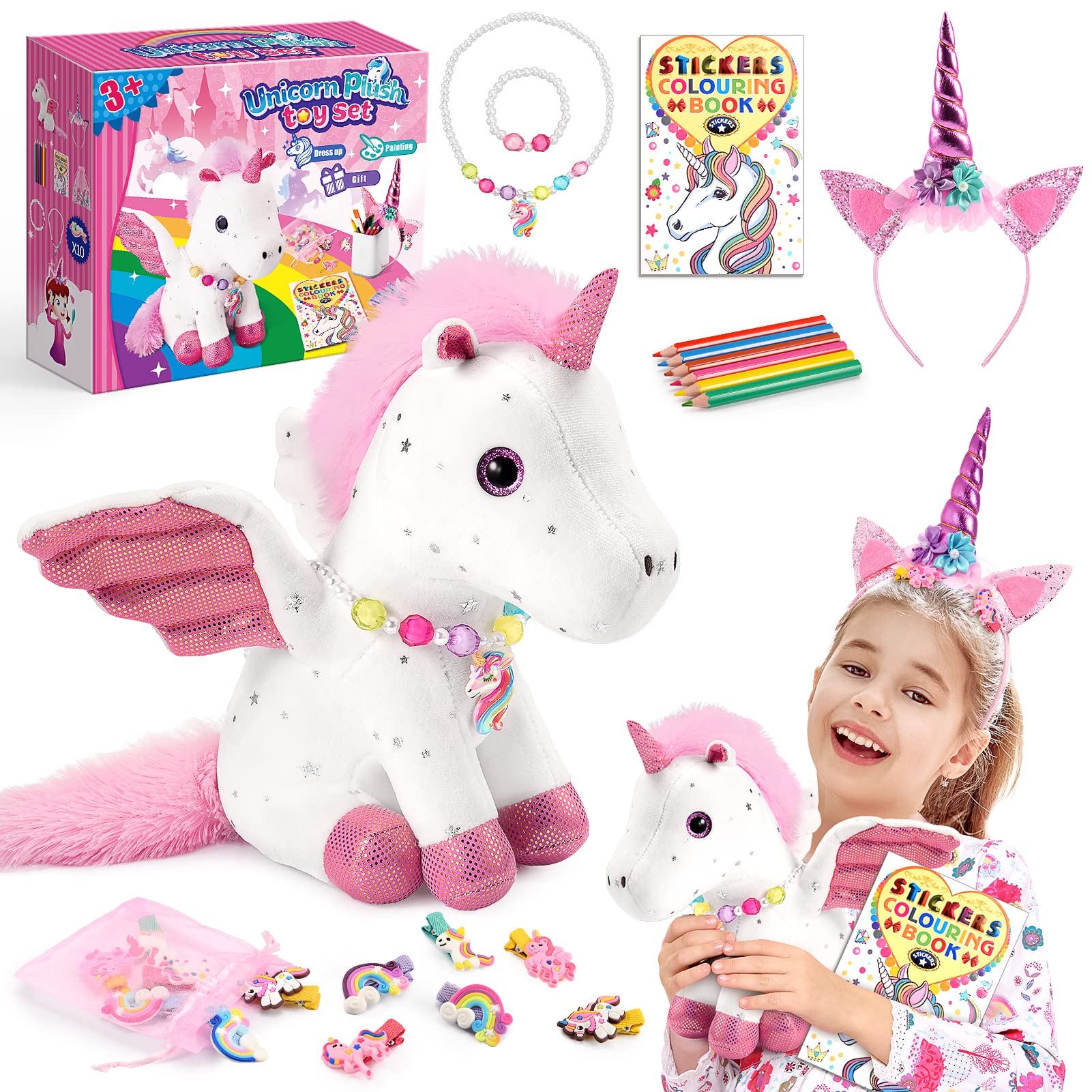 Amazon.com: Tacobear Unicorns Gifts for Girls Kids Toys 6 7 8 9 10 Years  Old with Star Light Up Pillow Stationery Plush Diary with Lock Headband Eye  Mask Water Bottle Teen Girl