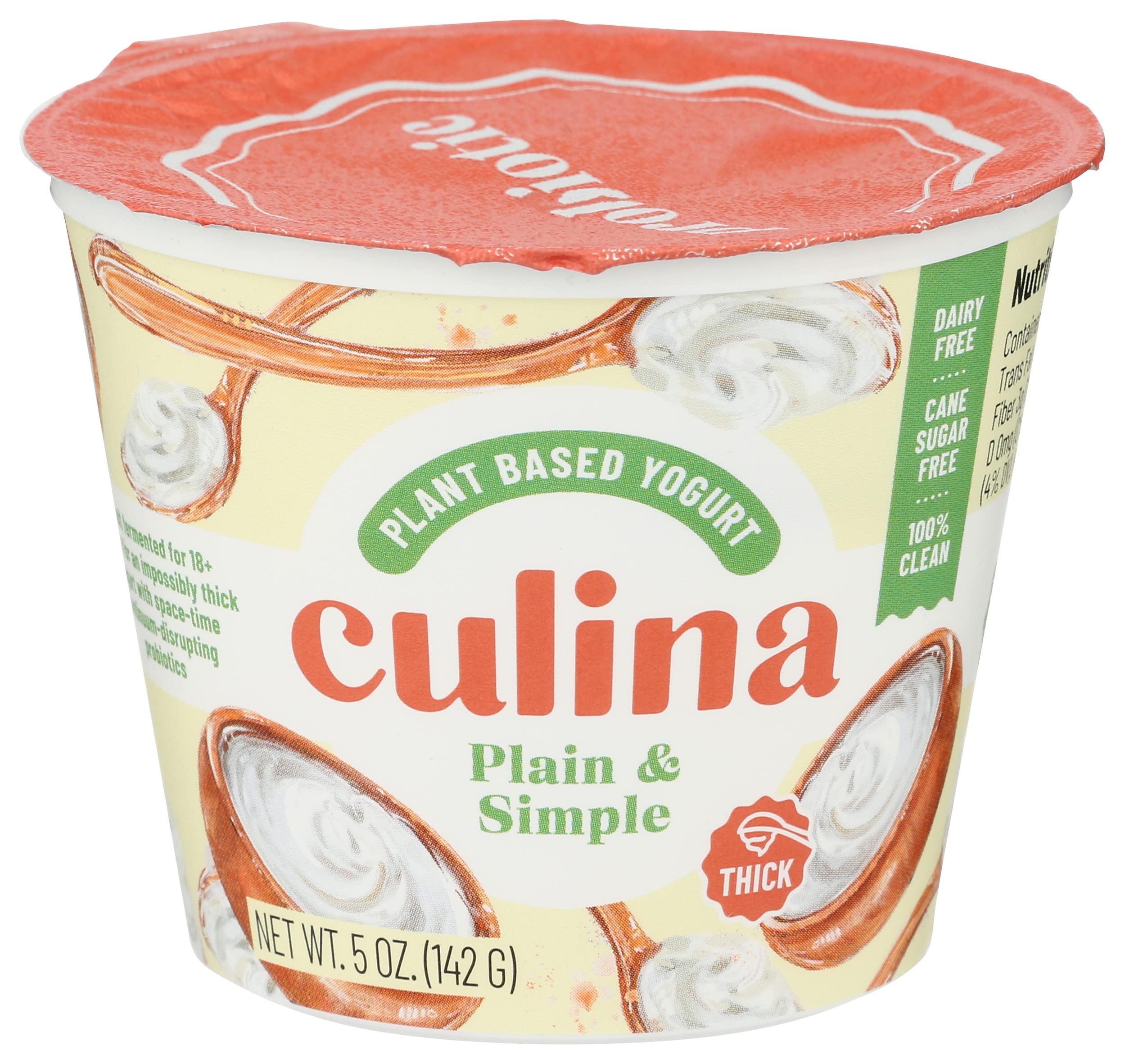 Culina Organic Dairy Free Coconut Yogurt Alternative, Plain & Simple, 5 ...