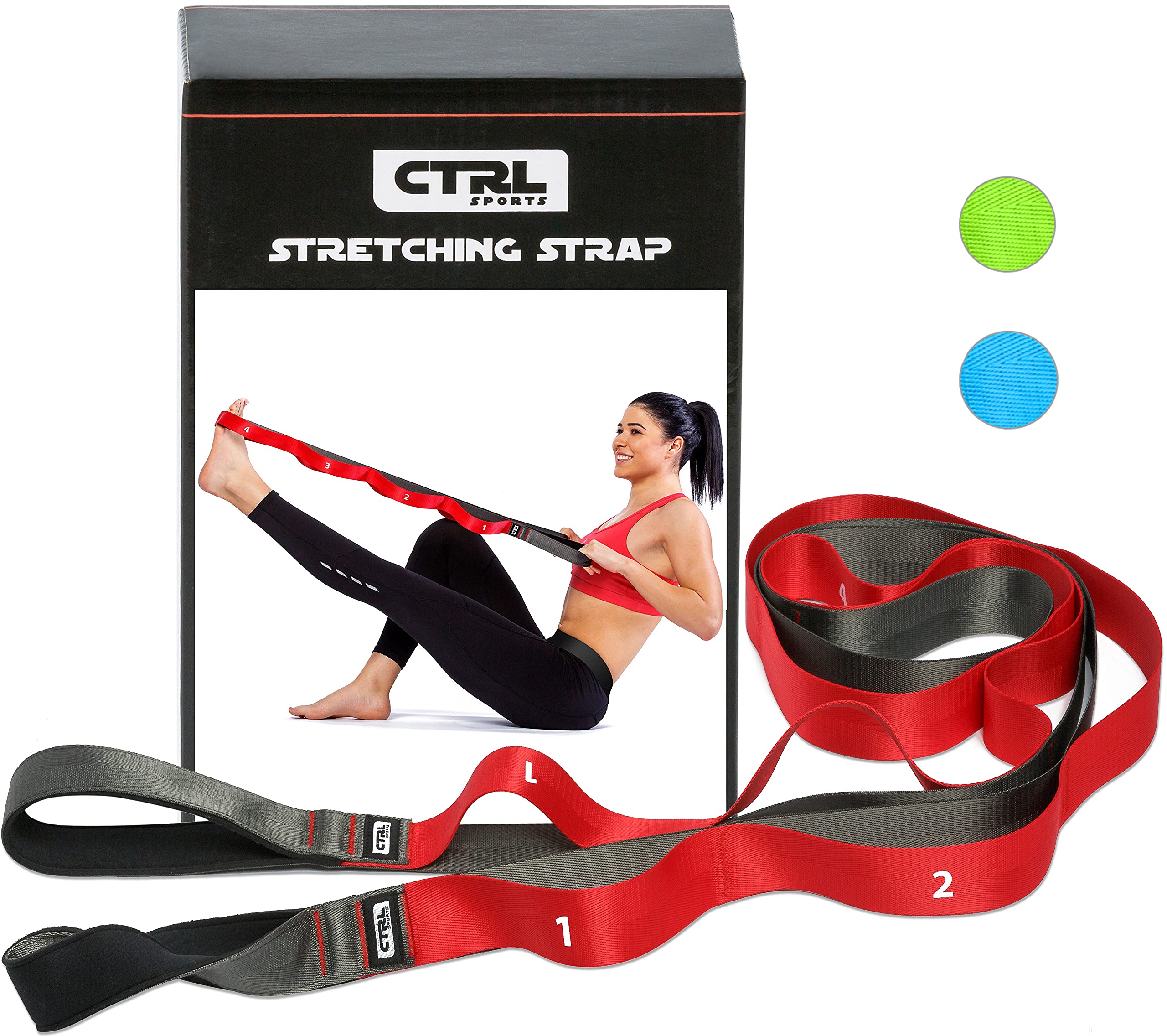 Cycleacc Yoga Straps for Stretching Working Out,Foot & Leg Stretcher  Non-Elastic Stretch Bands Equipment with Multi-Loop for Physical Therapy,  Pilates, Dance & Gymnastics