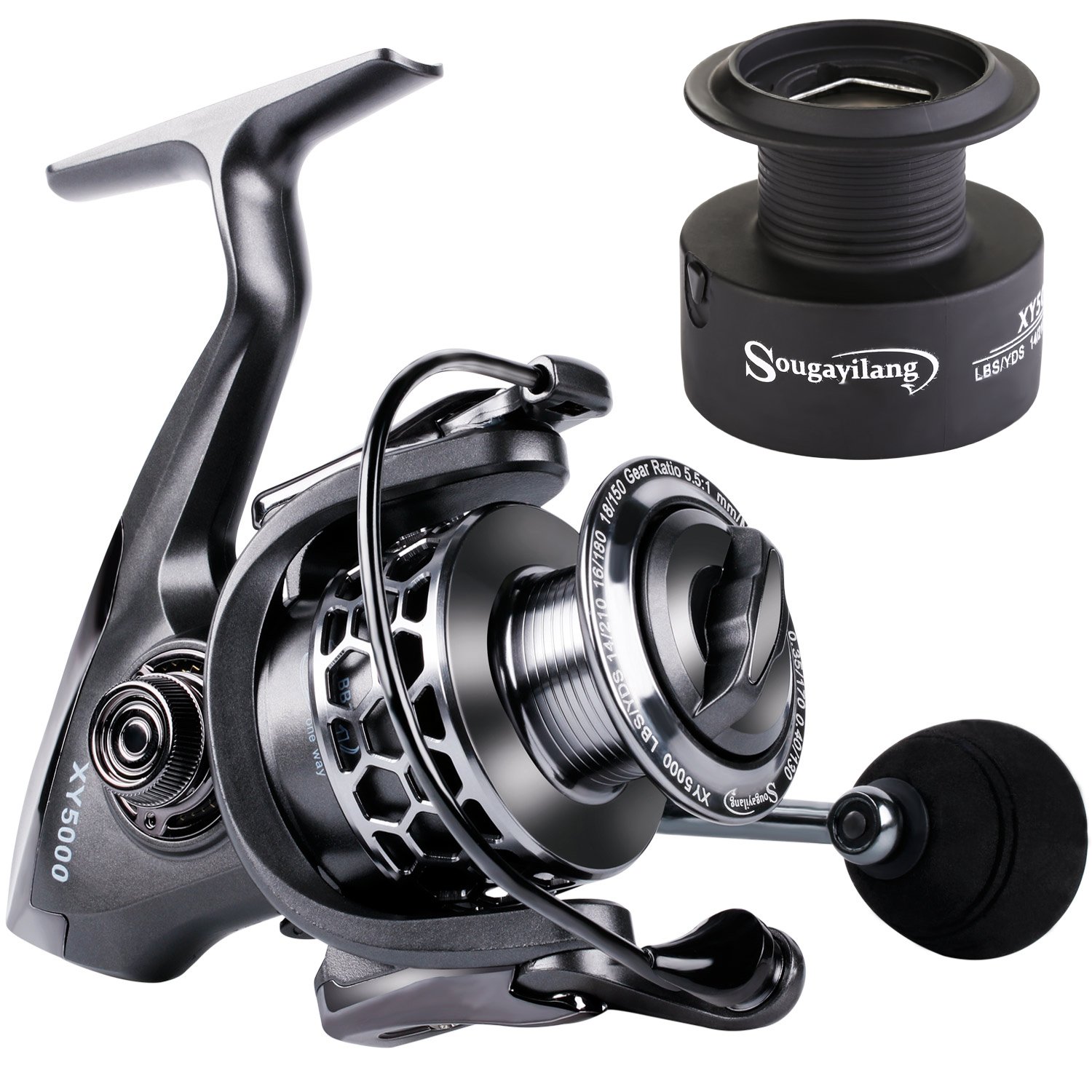 Sougayilang Line Counter Trolling Reel Graphite Body Fishing Reel Durable  Stainless-Steel and Brass Gears, Powerful Carbon Disc Drag