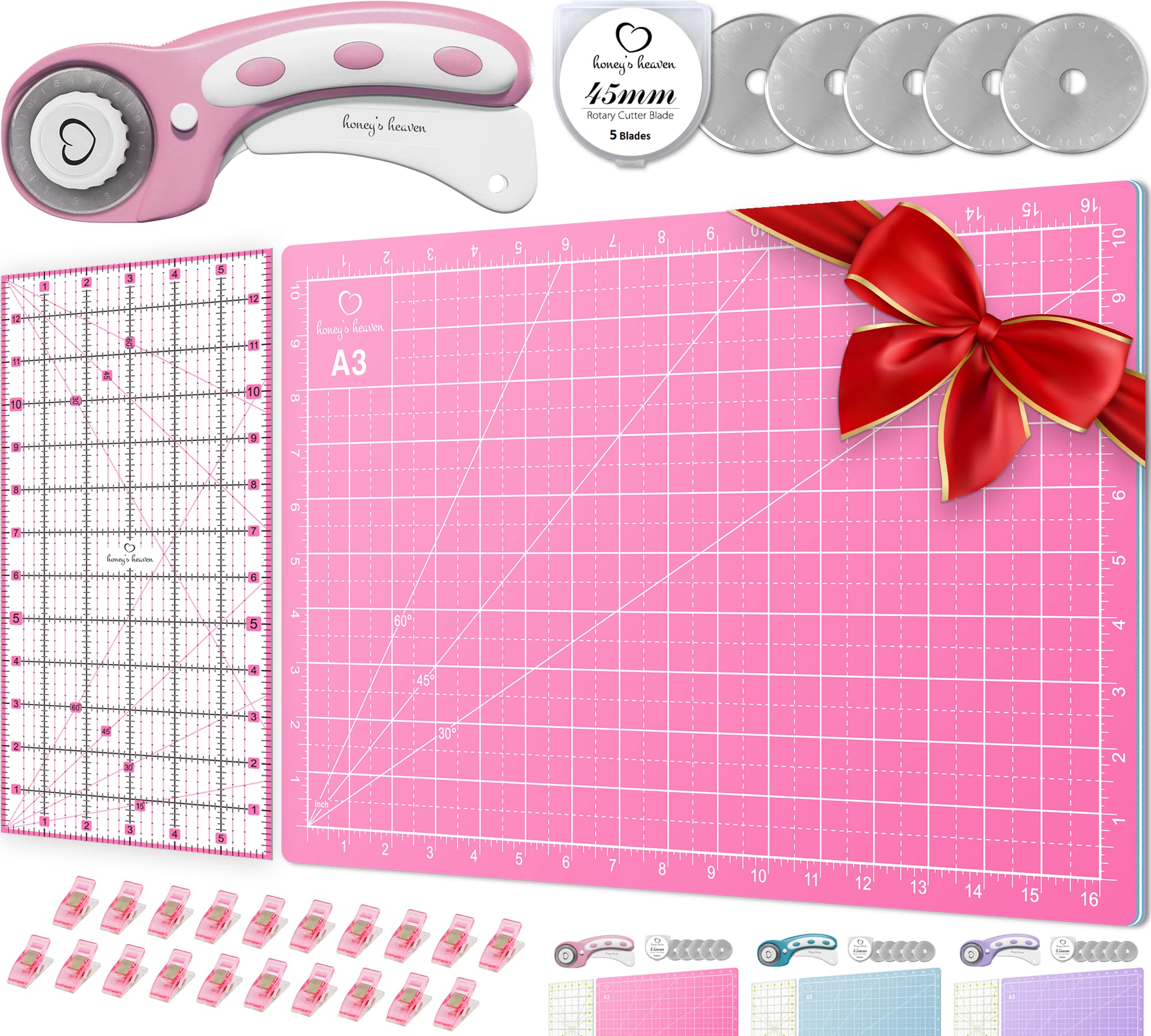 Cutting Mat Set -Large Craft Mat, Small Craft Mat with Straight Edge  -Choose a Set for Sewing, Quilting and Crafting for Rotary Cutter/Knife