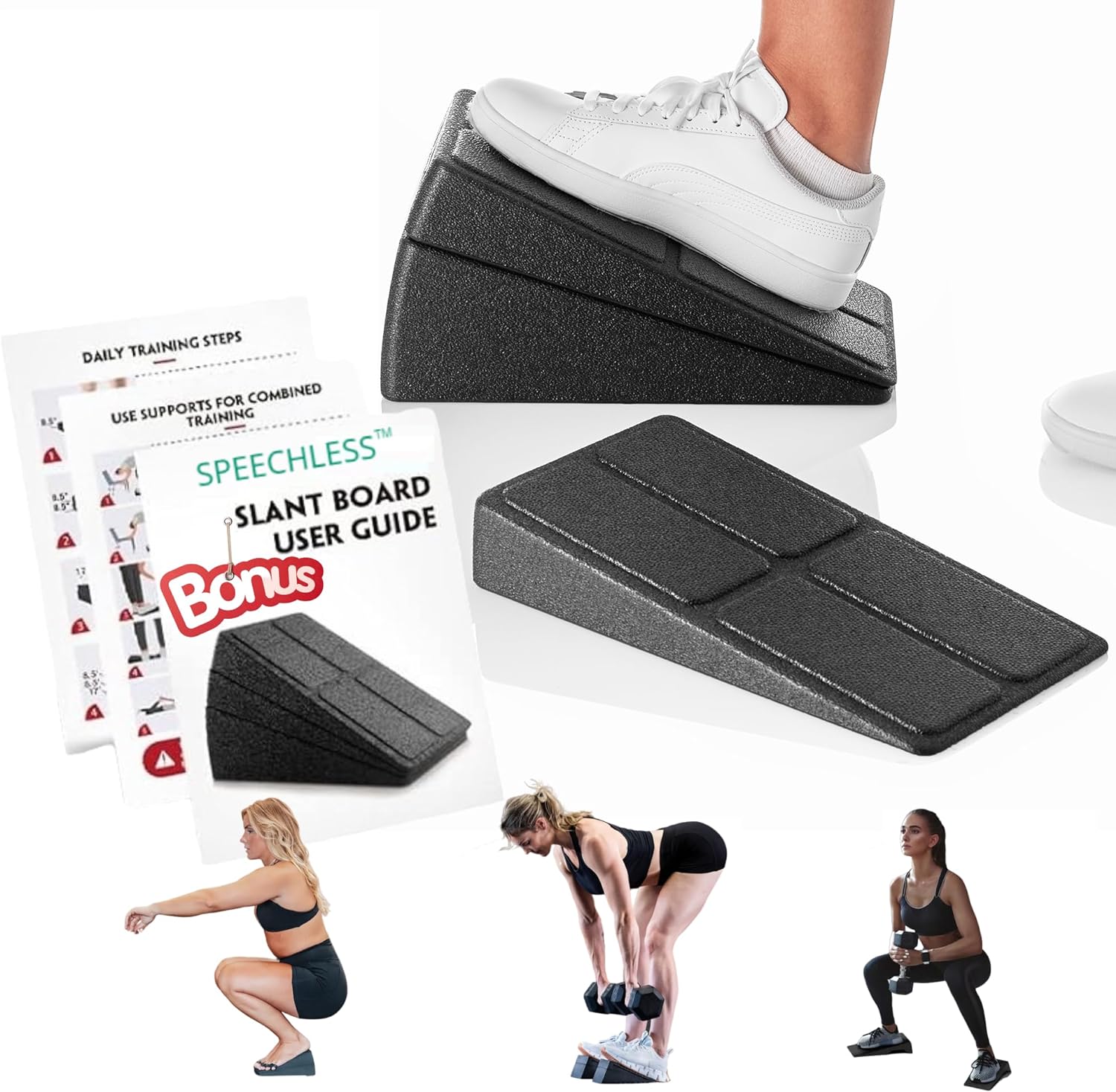 3Pcs Yoga Slanting Board Squat Wedge Adjustable Non-Slip Yoga Wedge  Slanting Squat Board Strength Gym Equipment Yoga Accessories
