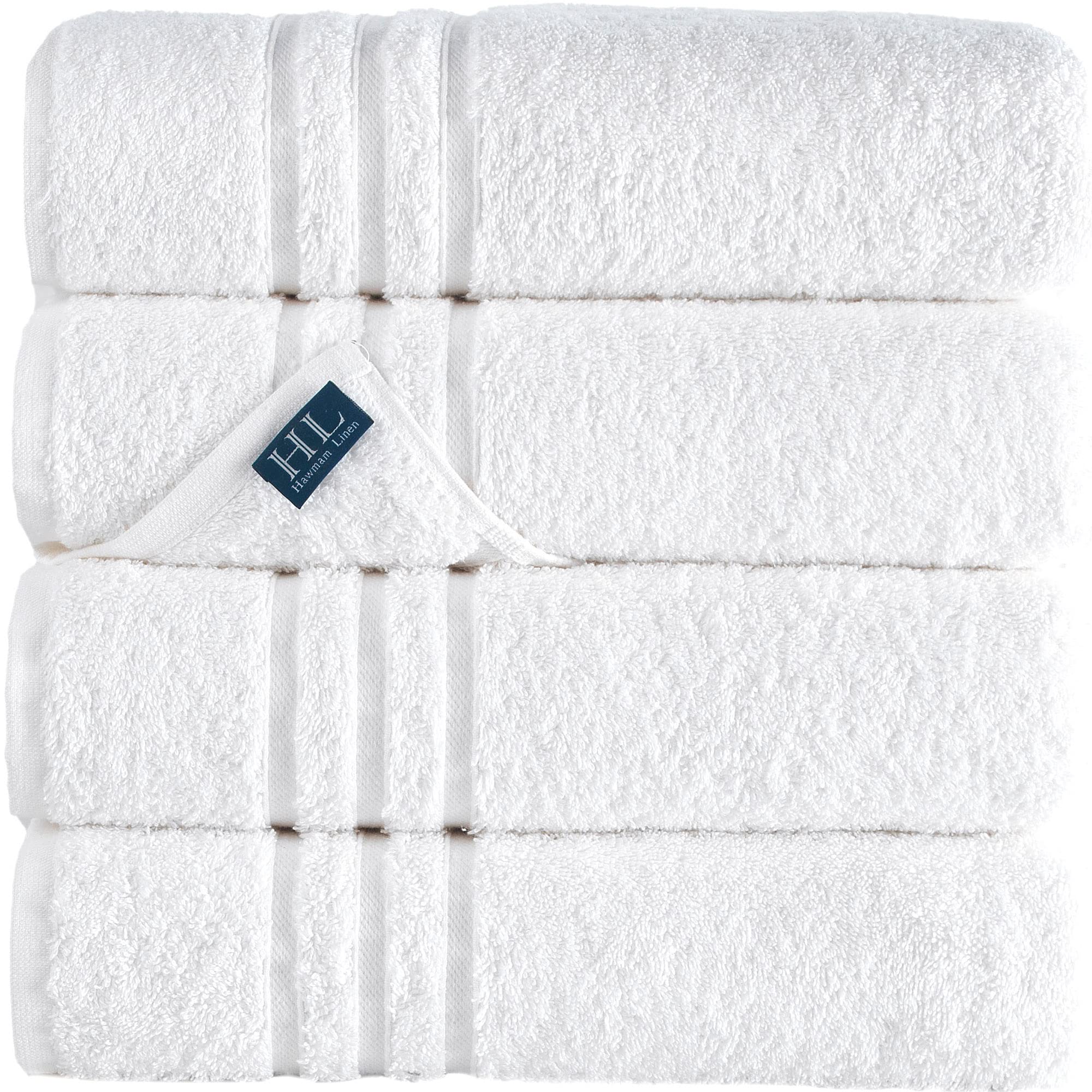 White Classic Luxury Bath Towels - Cotton Hotel Spa Towel 27x54 4-Pack Gray, Size: 27 x 54