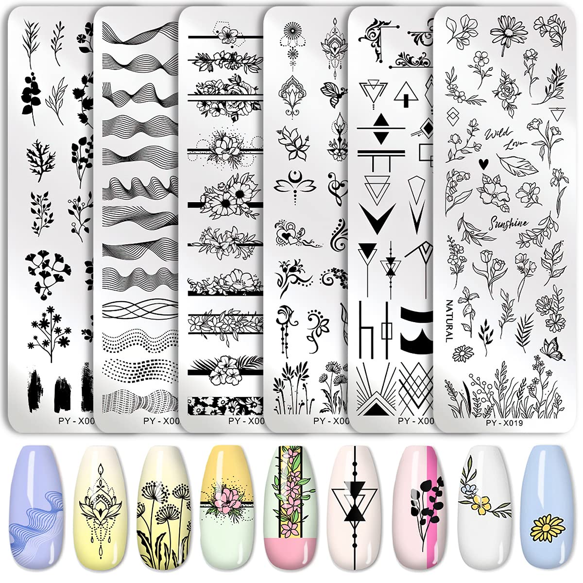 Pict You Sweater Plaid Nail Stamping Plates Lines Animal Geometry Fruit  Theme Template Plate Mold Nail Art Stencil Tools - Nail Templates -  AliExpress