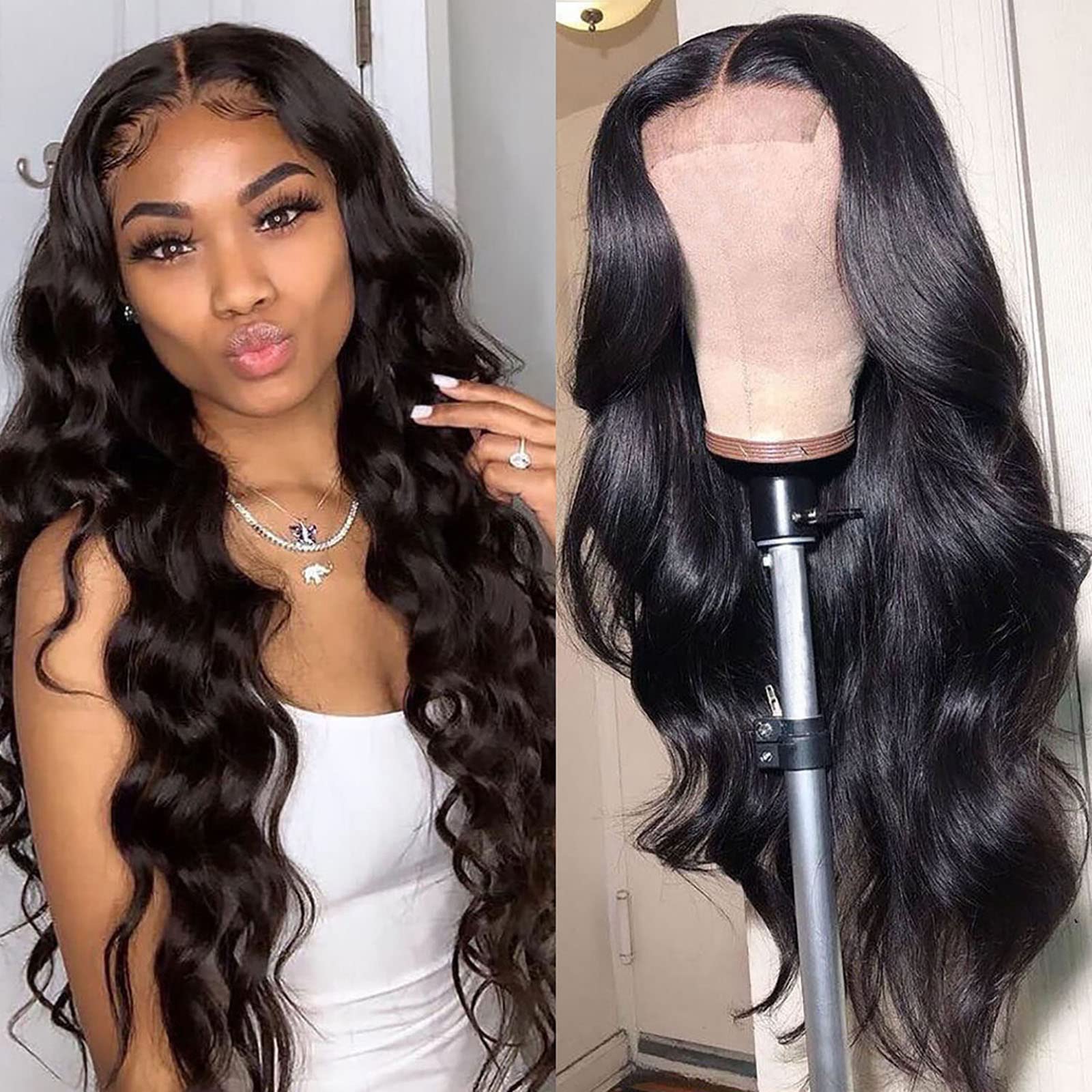 NewYou Body Wave Lace Front Wigs Human Hair 4x4 Lace Closure Wigs for Black  Women Pre Plucked with Baby Hair 150% Density Brazilian Body Wave Lace  Front Closure Wigs Human Hair 24