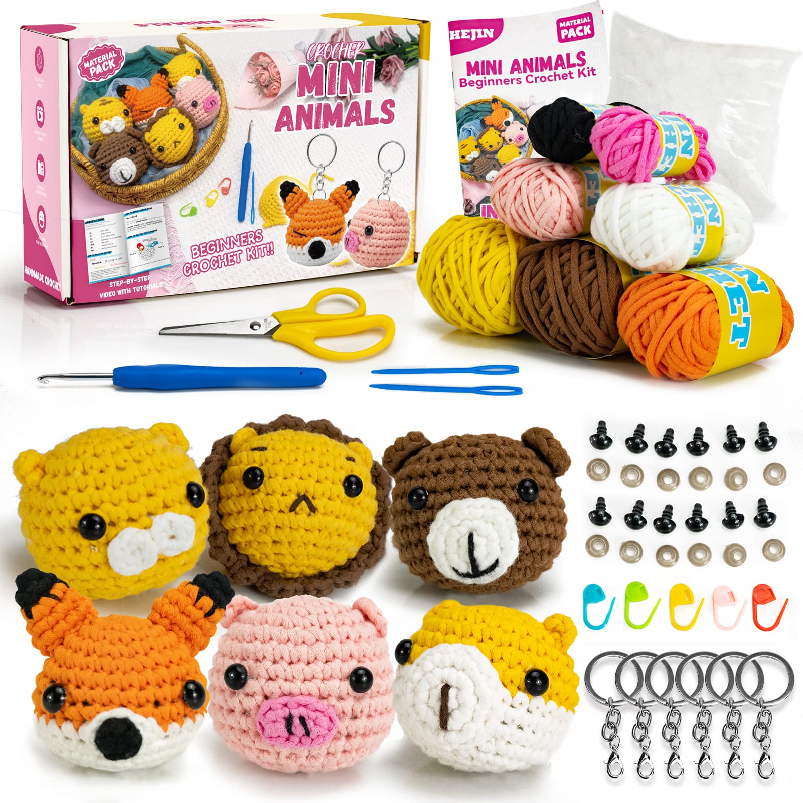 loveknotpop Crochet Kit for Beginners: Animal Crochet Kit for