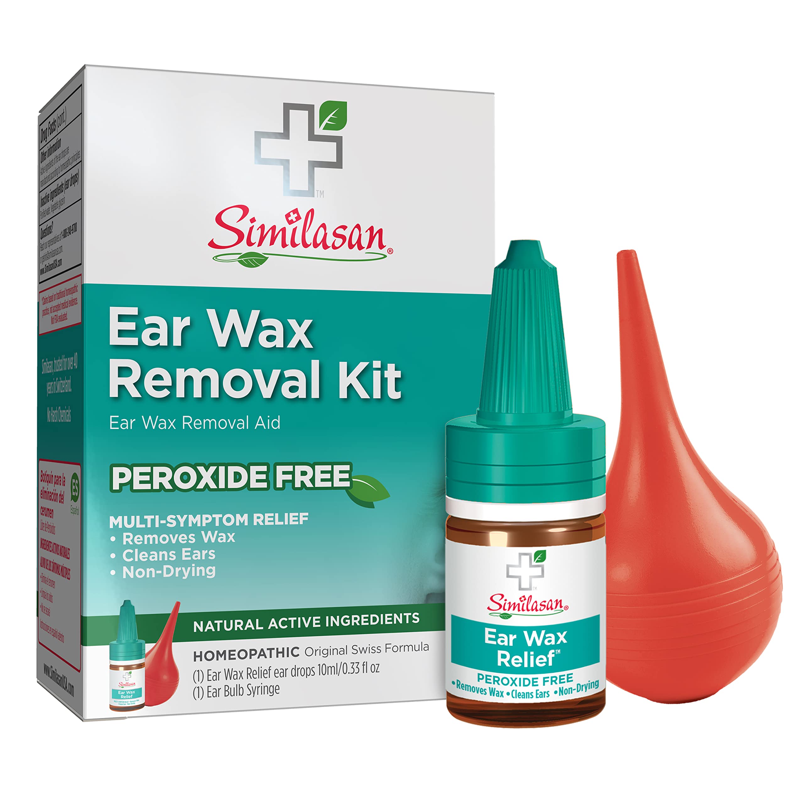 Similasan Ear Wax Removal Kit Ear Drops & Bulb Syringe for Effective