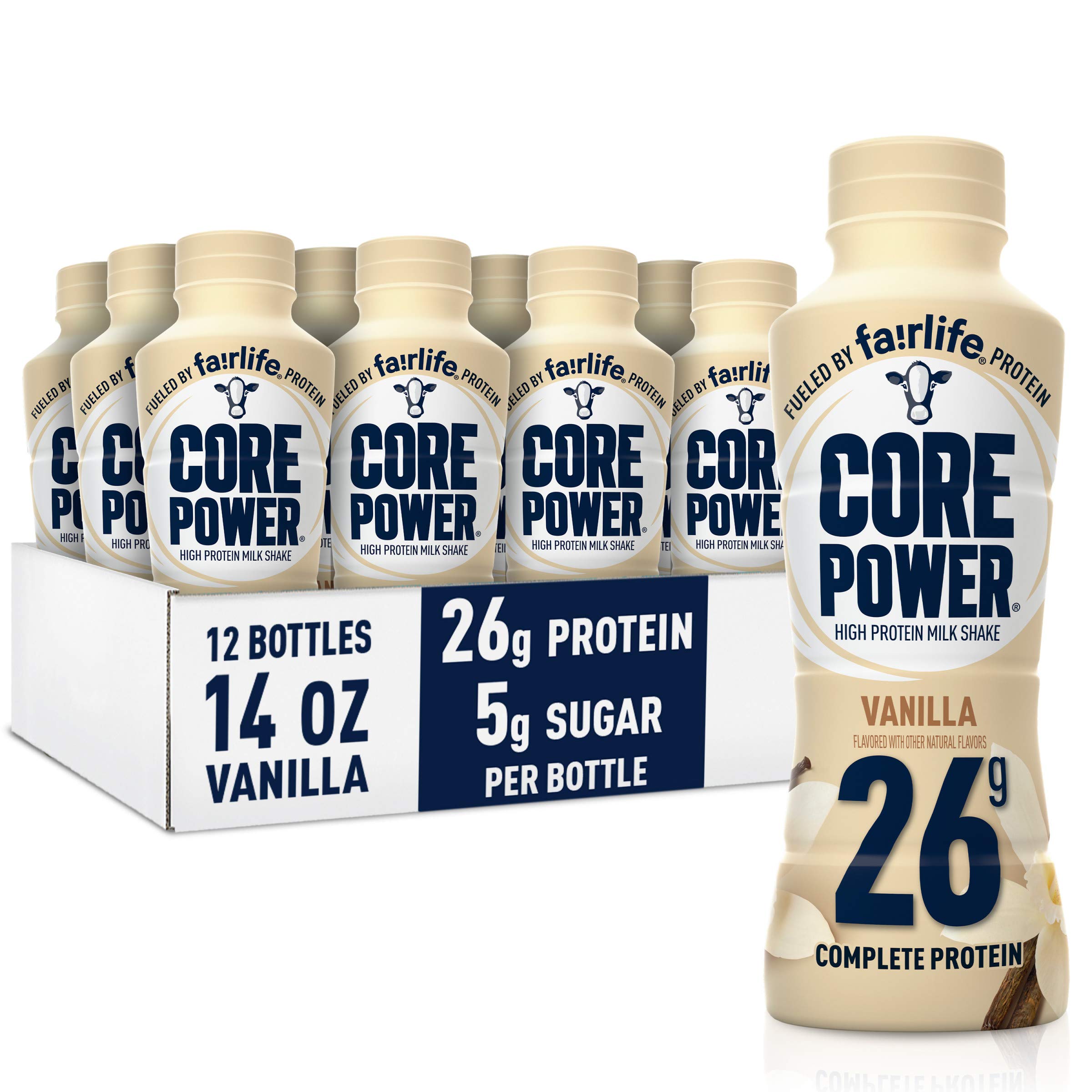Fairlife Core Power 26g Protein Milk Shakes, Ready To Drink for Workout  Recovery, Vanilla, 14 Fl Oz (Pack of 12)