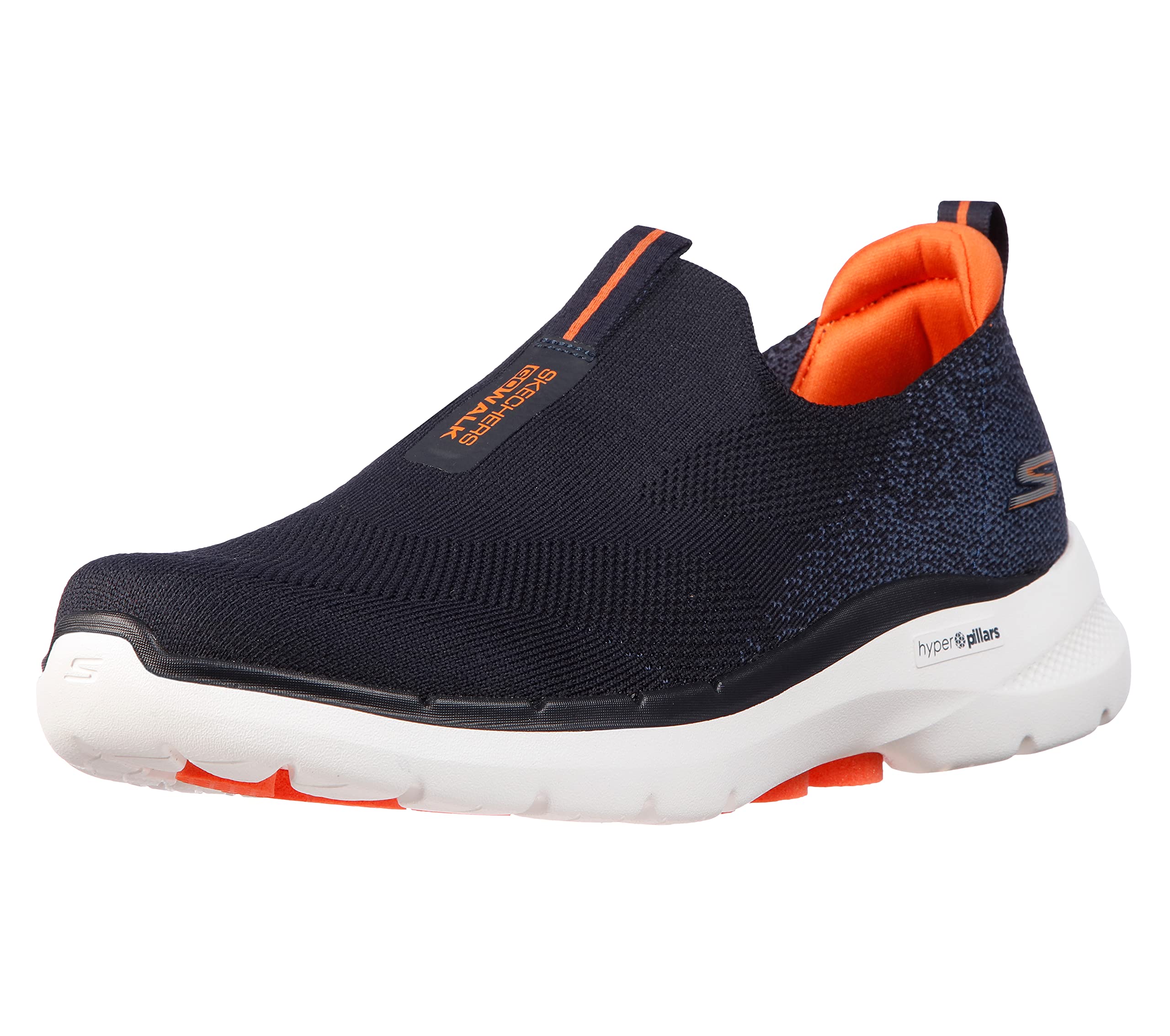 Skechers Gowalk 6-Stretch Slip-on Athletic Performance Shoe 11 Navy/Orange