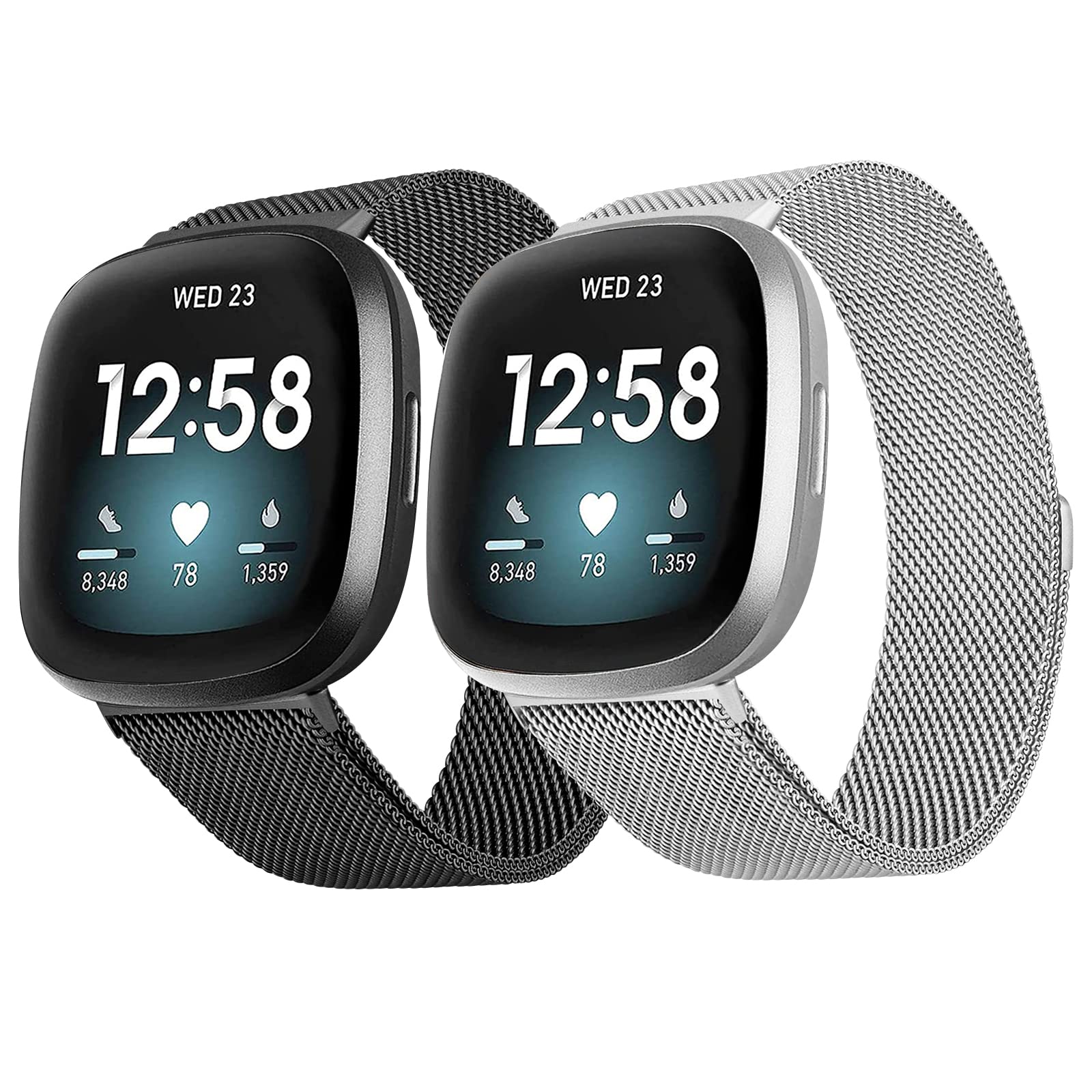 Silver Magnetic Band for Fitbit Versa 4 Strap Sense 2 Correa Sense Bracelet  Versa 3 Wristband Versa 2 Bands Versa Lite Straps - AliExpress