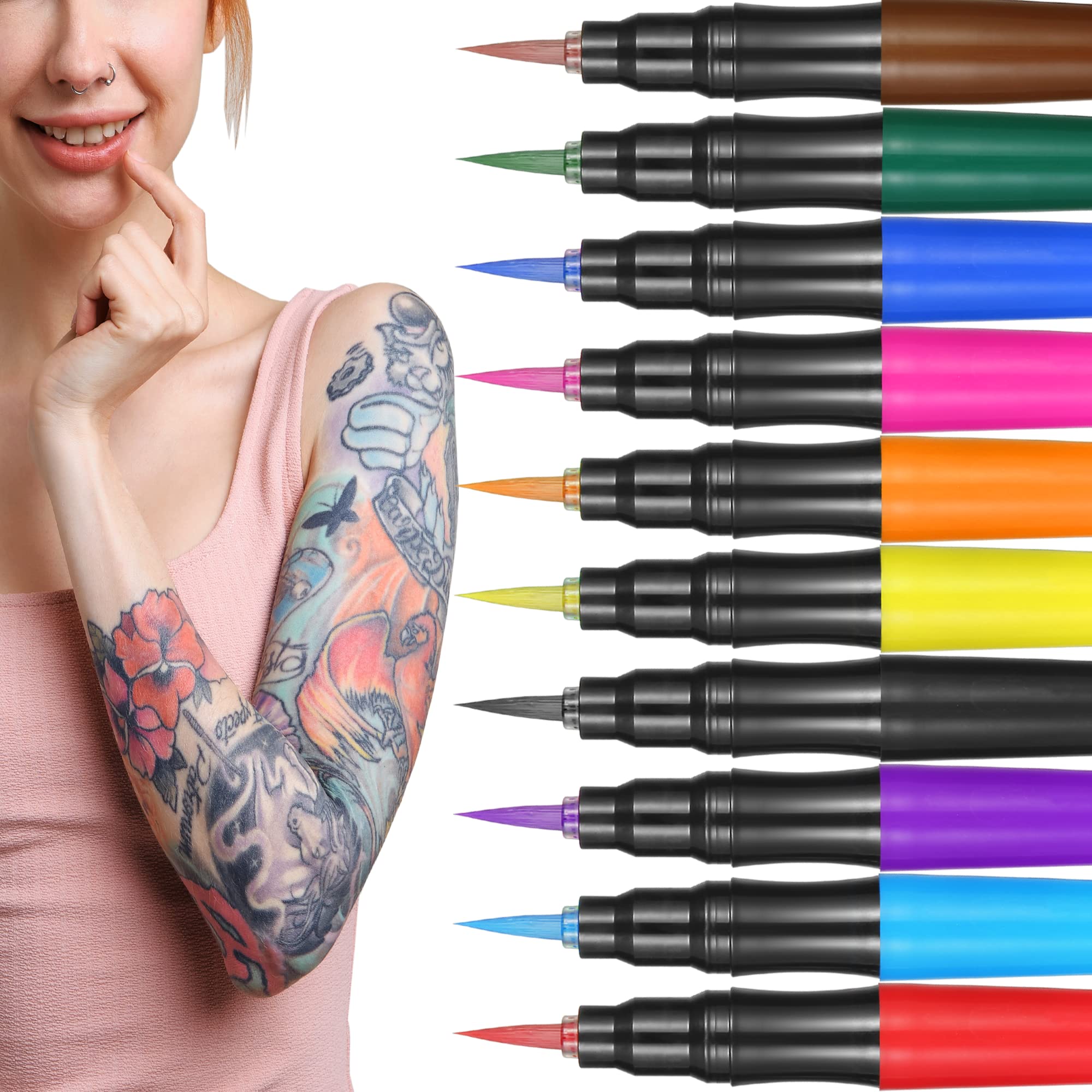 Buy Temporary Tattoo Body Markers for Skin with 10 Tattoo Pen and