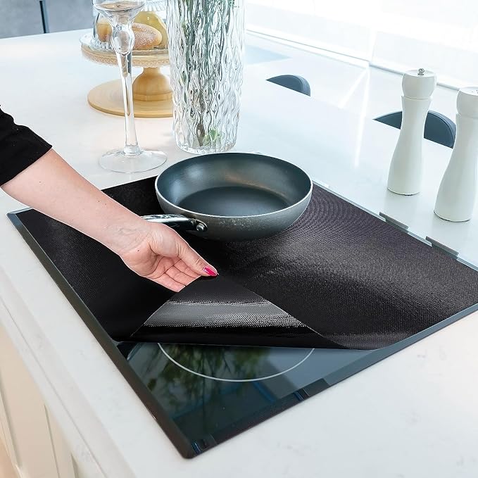 Large Induction Cooktop Protector Mat Translucent (Magnetic) Electric Stove  Burner Covers Anti-strike&Anti-scratch as Glass Top Stove Cover, Silicone
