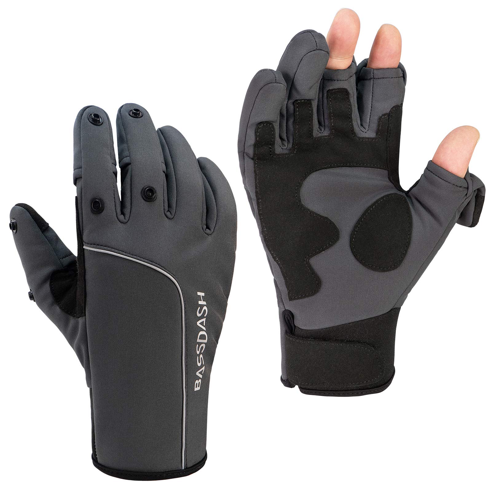 WALK FISH Waterproof Winter Fishing Gloves 2 Finger Flip Windproof Women  Men Gloves Velvet Warm Protection