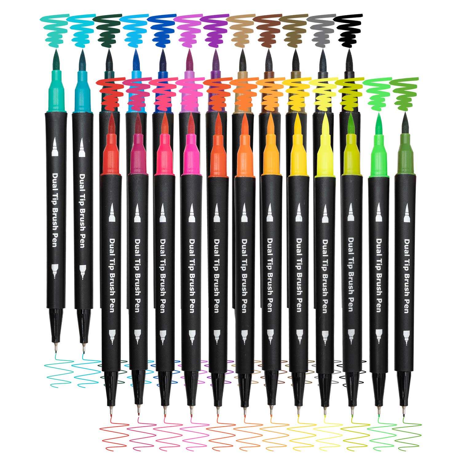 Colored Pen for Note Taking,Dual Tip Markers with 6Curve&6Color