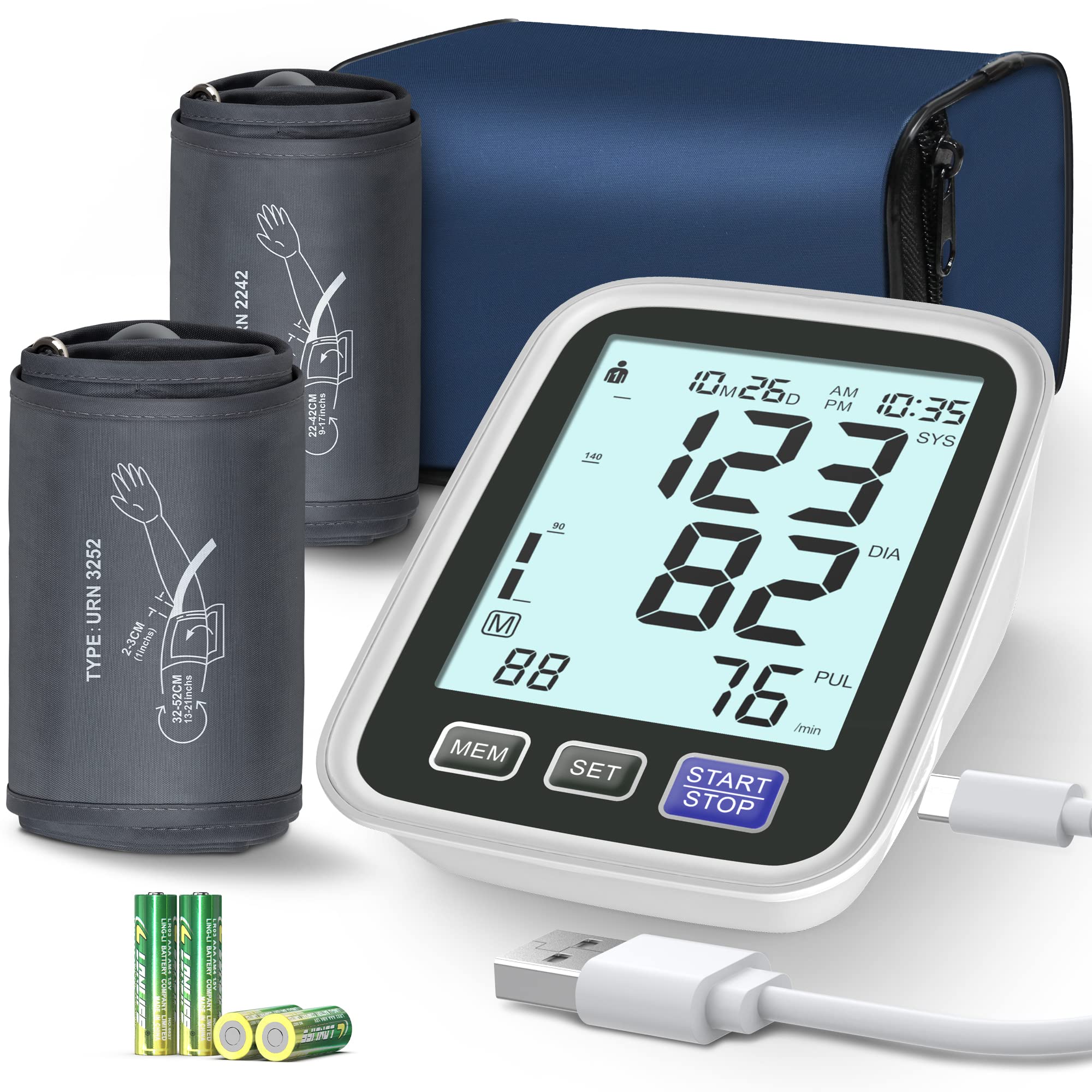  Blood Pressure Monitor-HOLFENRY Blood Pressure Monitors for  Home use, Accurate Upper Arm Automatic Digital BP Machine with 9-17inches Blood  Pressure Cuff and AAA Batteries, FSA/HSA Eligible : Health & Household