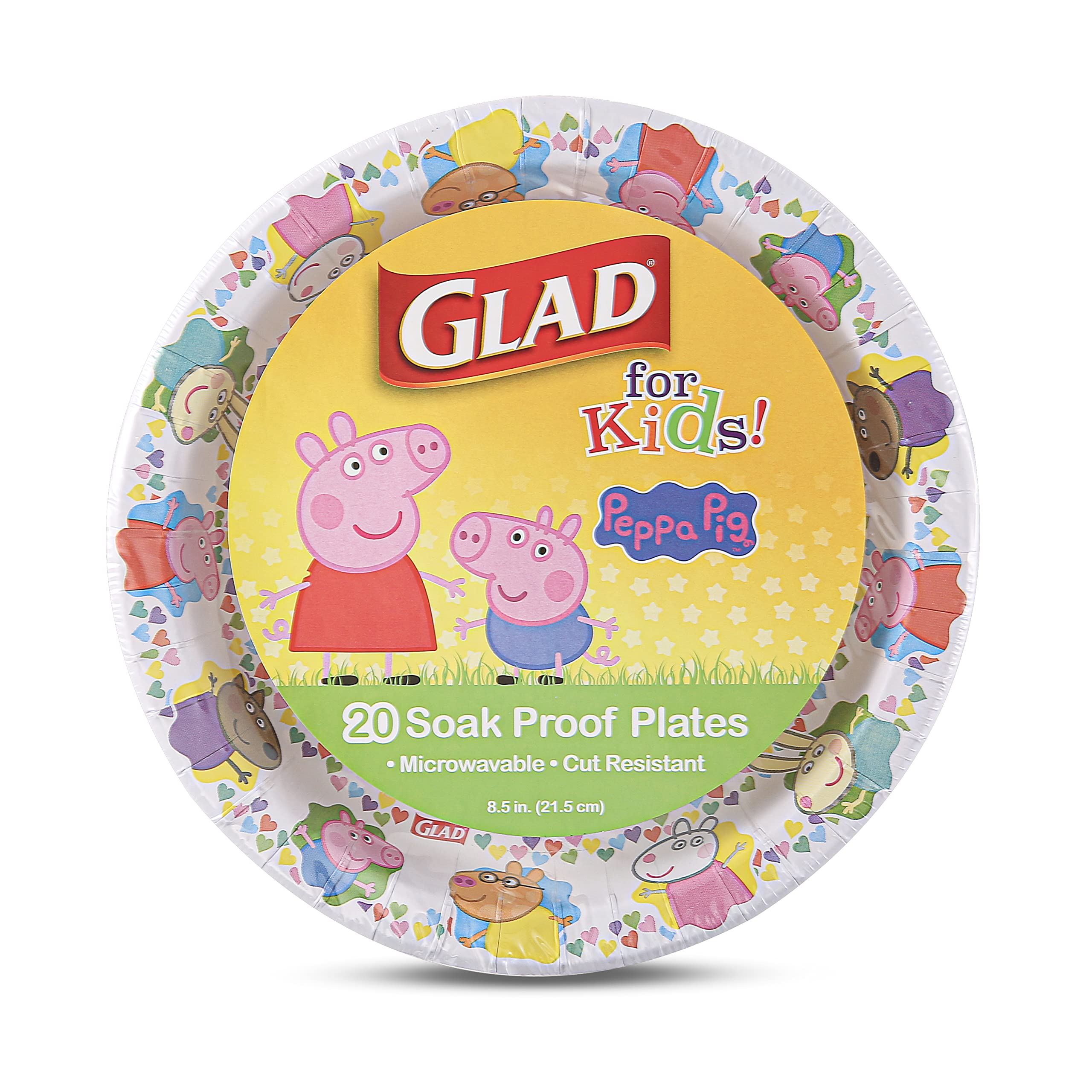 Glad for Kids 8.5-In. Paper Plates, Dinosaur Print, 20 Count