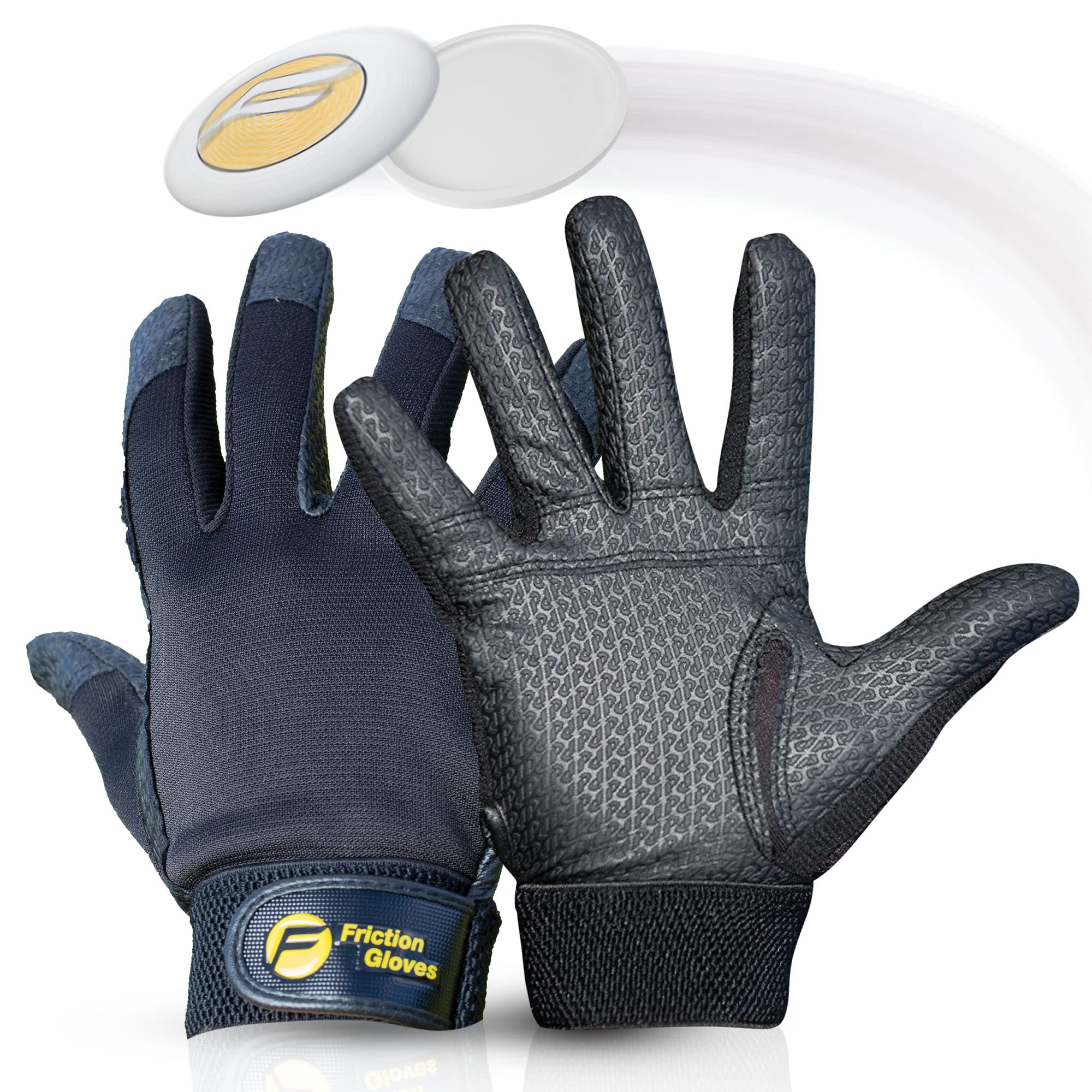 Friction Gloves - Ultimate Frisbee Gloves - Rubberized Palm & Fingers for Amazing  Grip in All Conditions - Play Your Best in Any Weather Adult XS