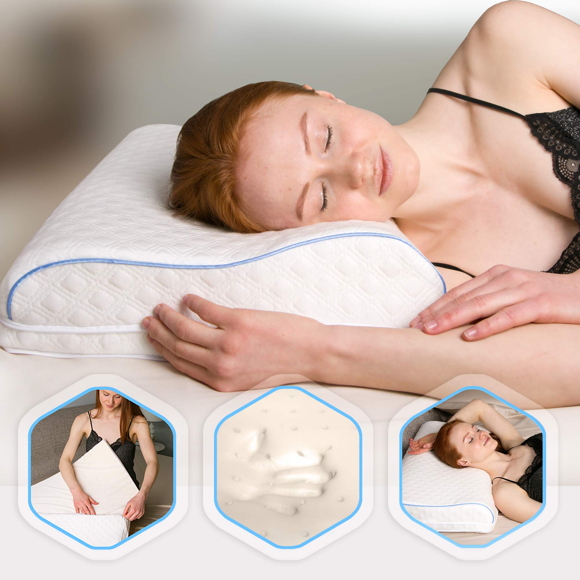 Ergonomic Memory Foam Pillow Contour Pillow Sleeping Shoulder Pain Relief  ~Nice~