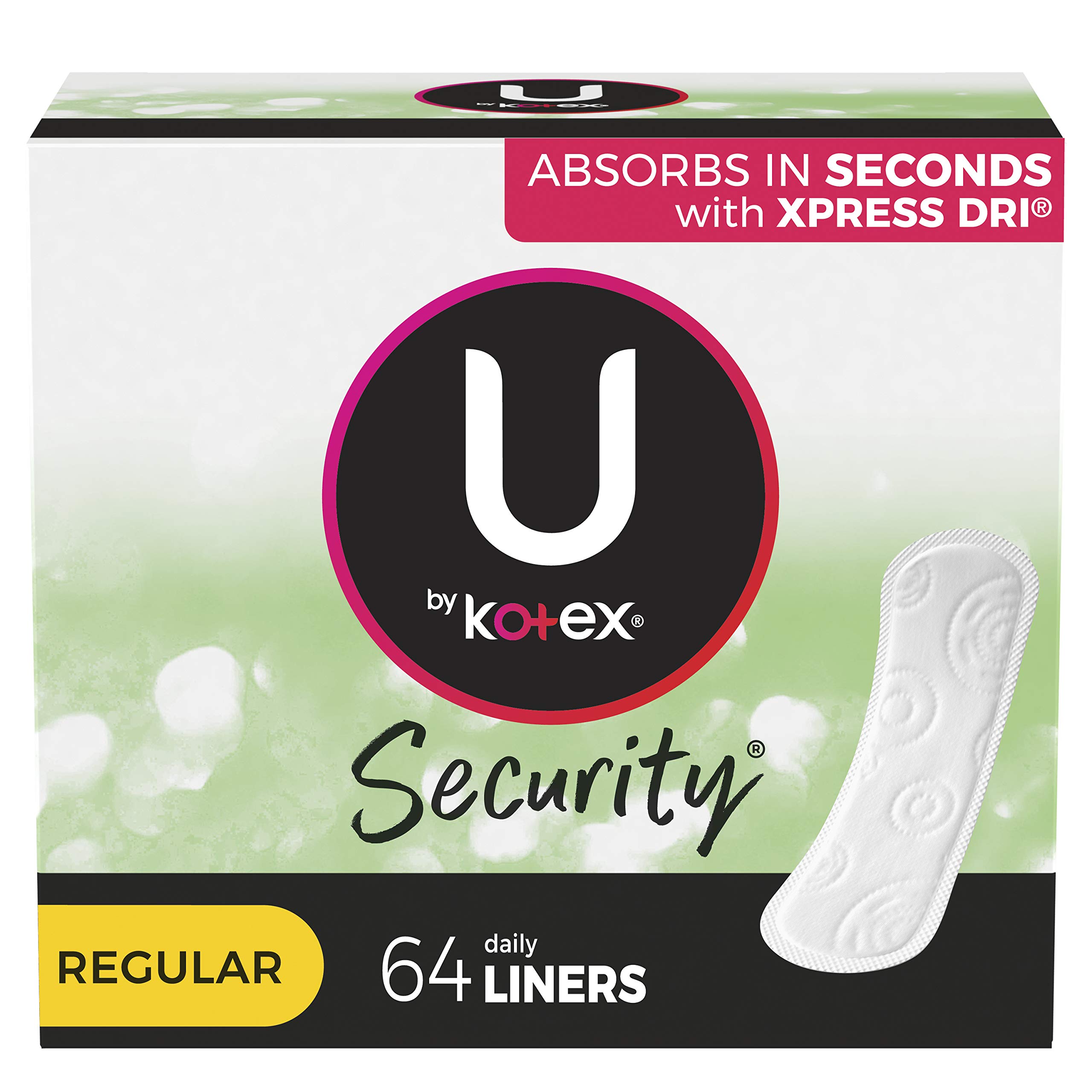 U by Kotex Lightdays Panty Liners Regular (thomaswi) Multicolor Unscented  64 Count