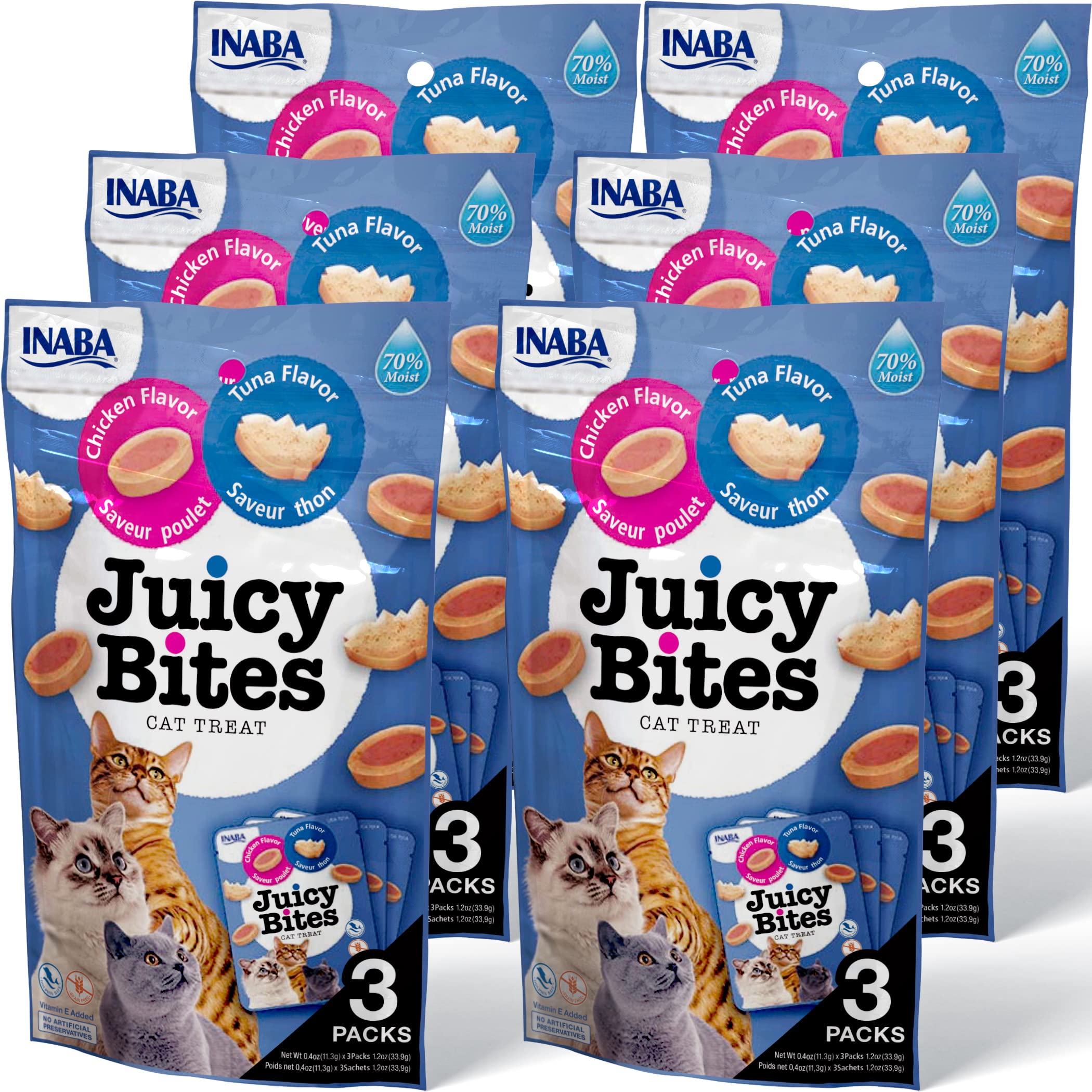 INABA Juicy Bites Grain Free Soft Moist Chewy Cat Treats with