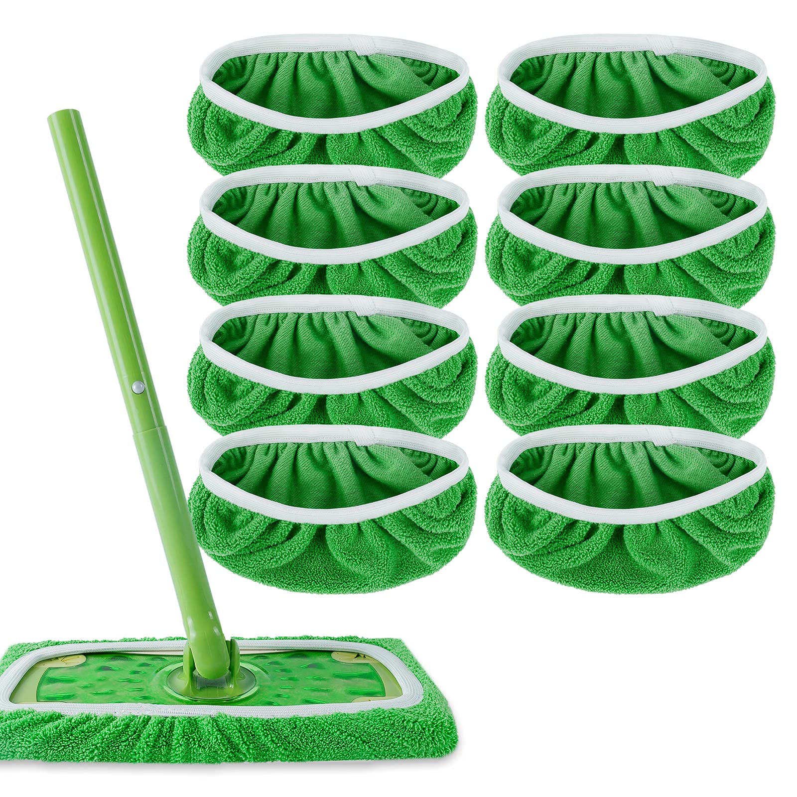 2 Pack Reusable Mop Pads Compatible with Swiffer WetJet,Microfiber Mop Pads  Replacement Fits Swiffer Wet Jet Washable Mop Pads Cloths Refills for